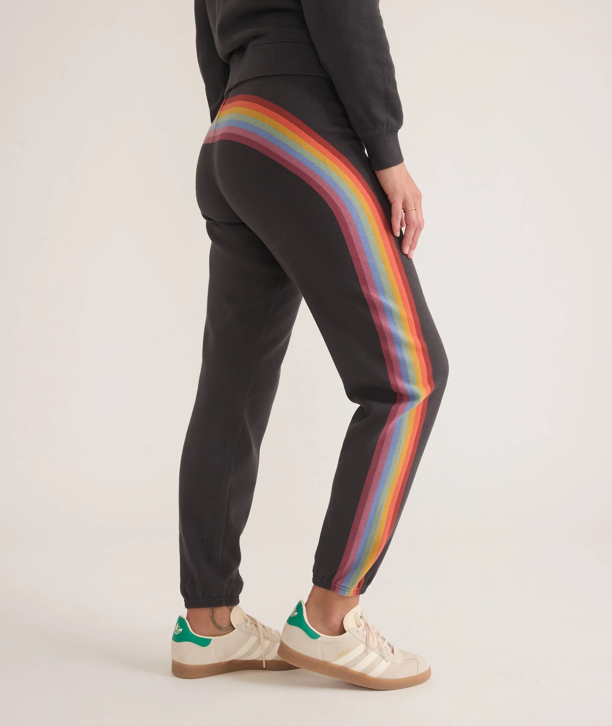 Marine Layer Anytime Sweatpant in Washed Black Stripe