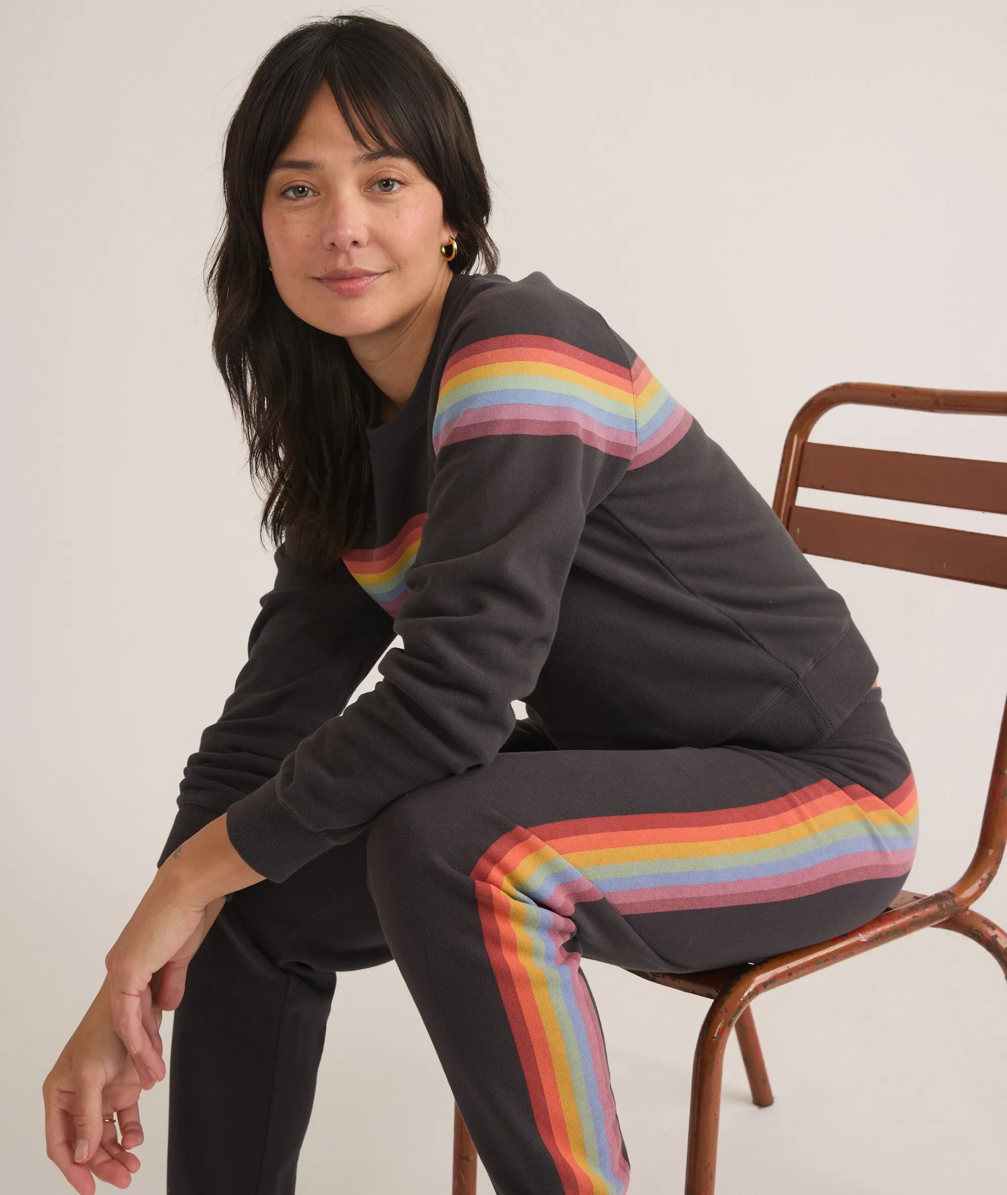 Marine Layer Anytime Sweatpant in Washed Black Stripe