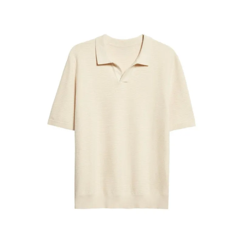 Men's Custom Plain Knit Short Sleeve Polo Shirt