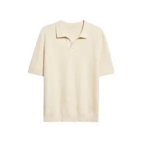 Men's Custom Plain Knit Short Sleeve Polo Shirt