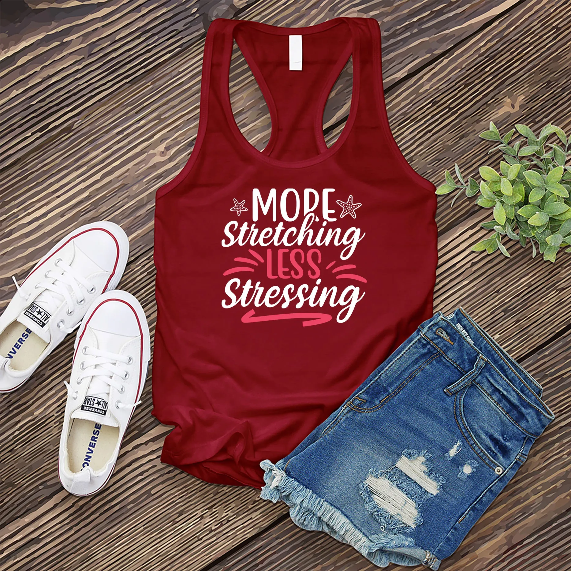 More Stretching Less Stressing Women's Tank Top