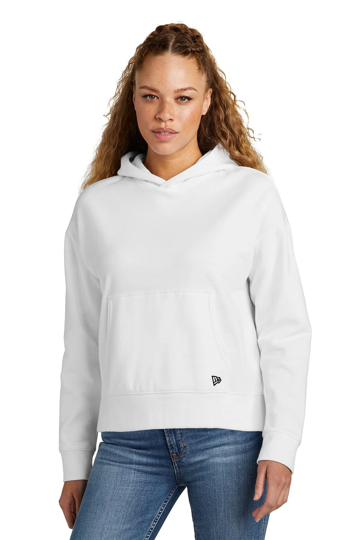New Era Ladies Comeback Fleece Customized Hoodies, White