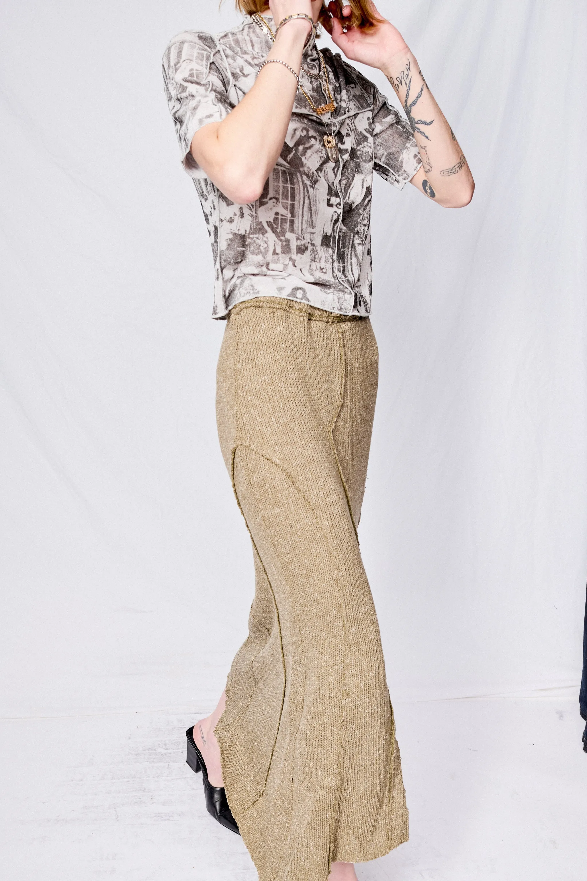 Olive Mermaid Knit Skirt