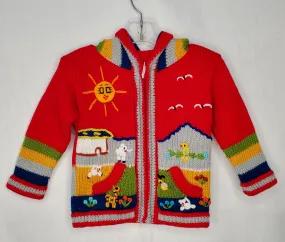 Peruvian Sweater - red 0-18m