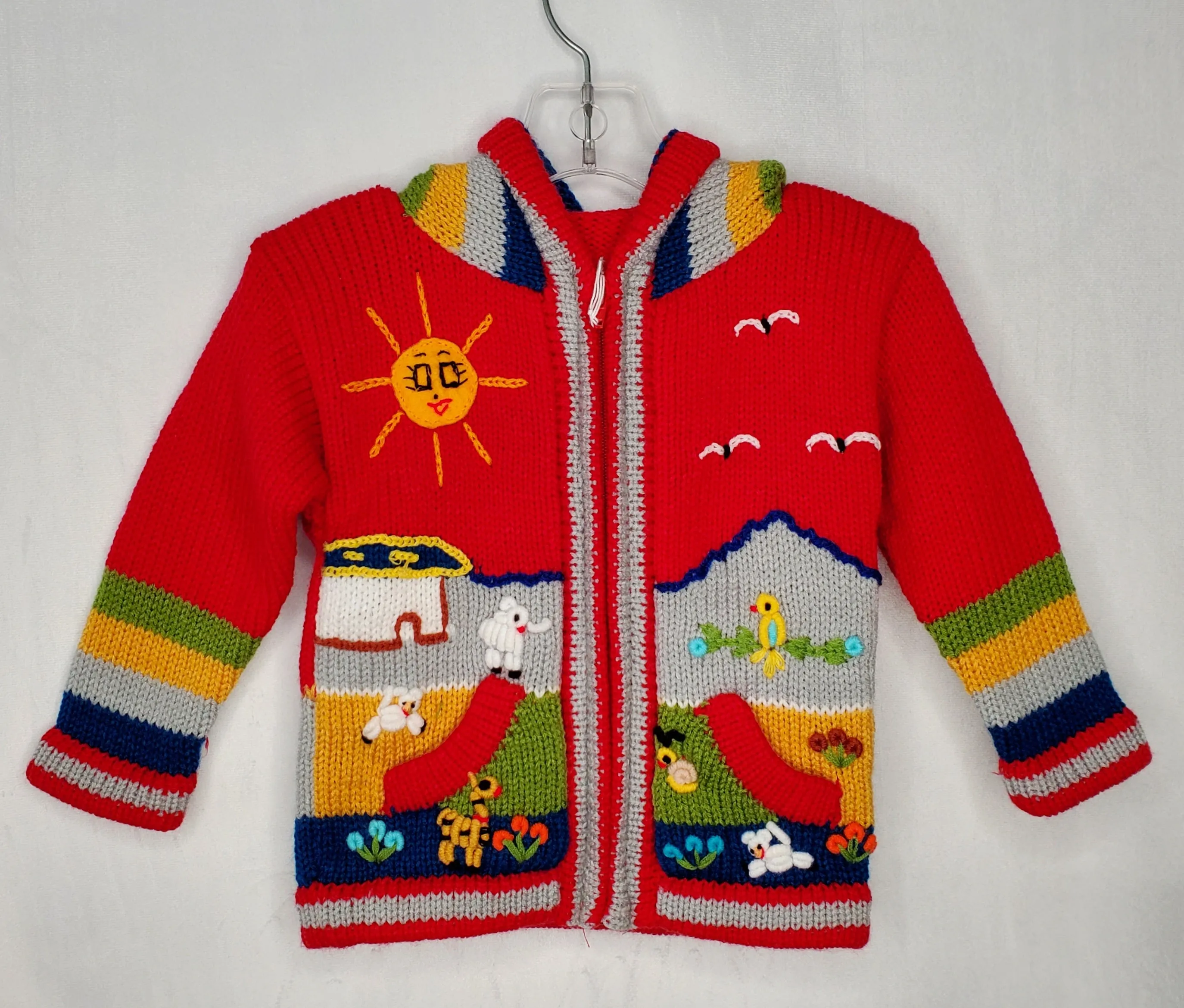 Peruvian Sweater - red 0-18m