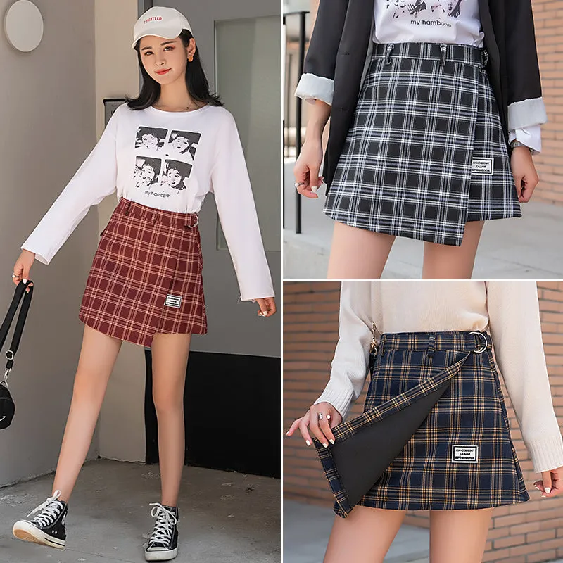 Plaid Mini-Skirt With Waistbelt