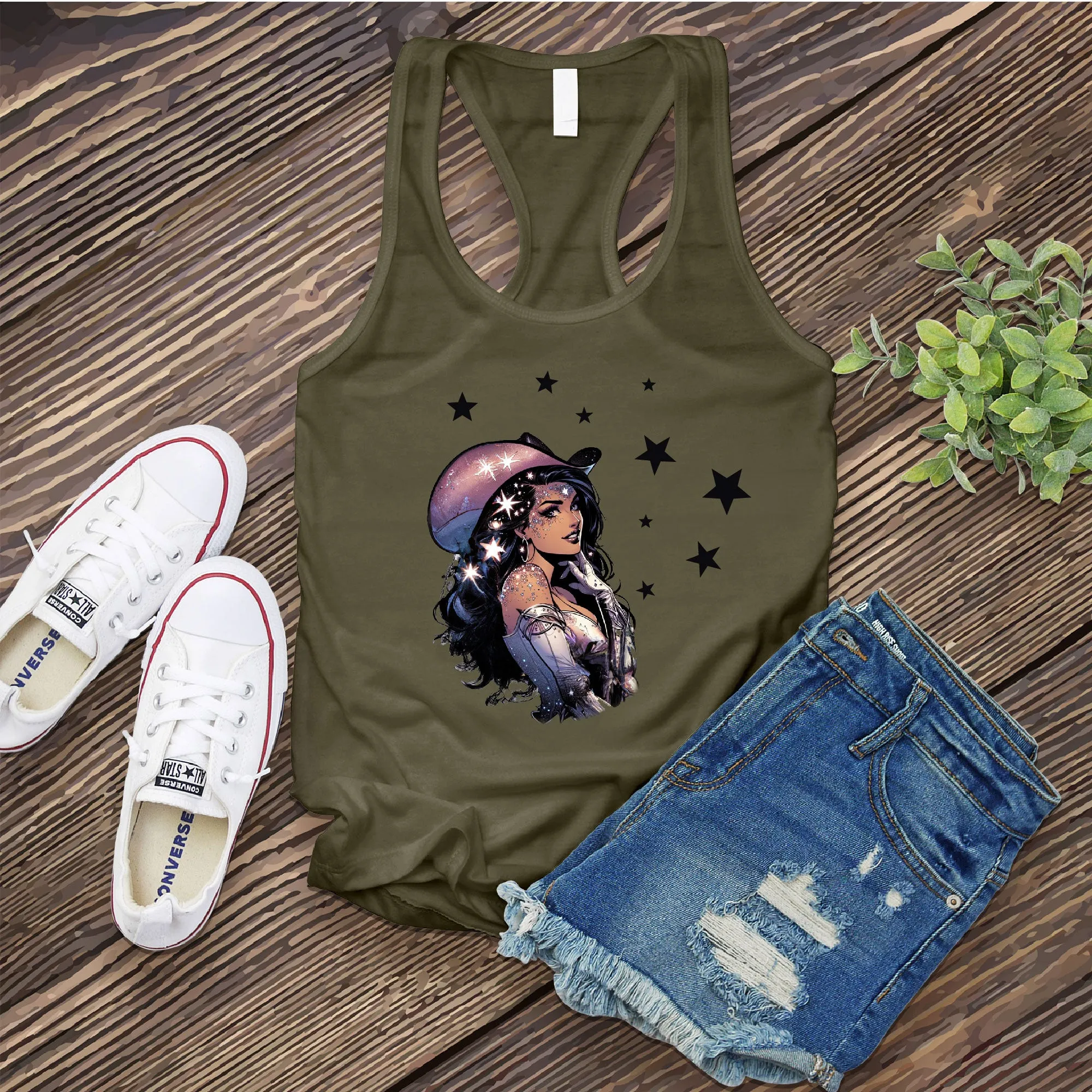 Pop Cosmic Cowgirl Women's Tank Top