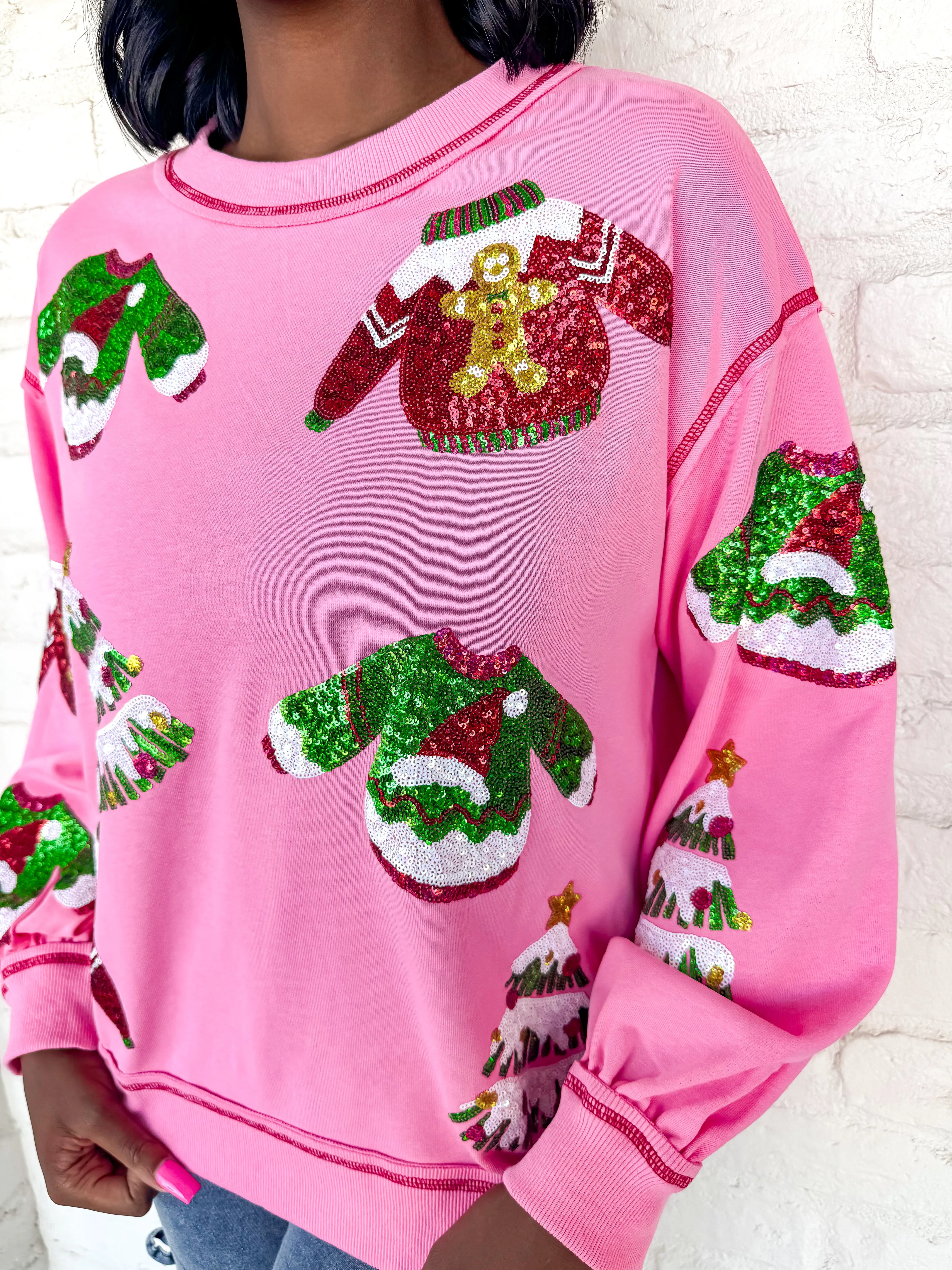 Queen Of All Things Christmas Pink Sweater