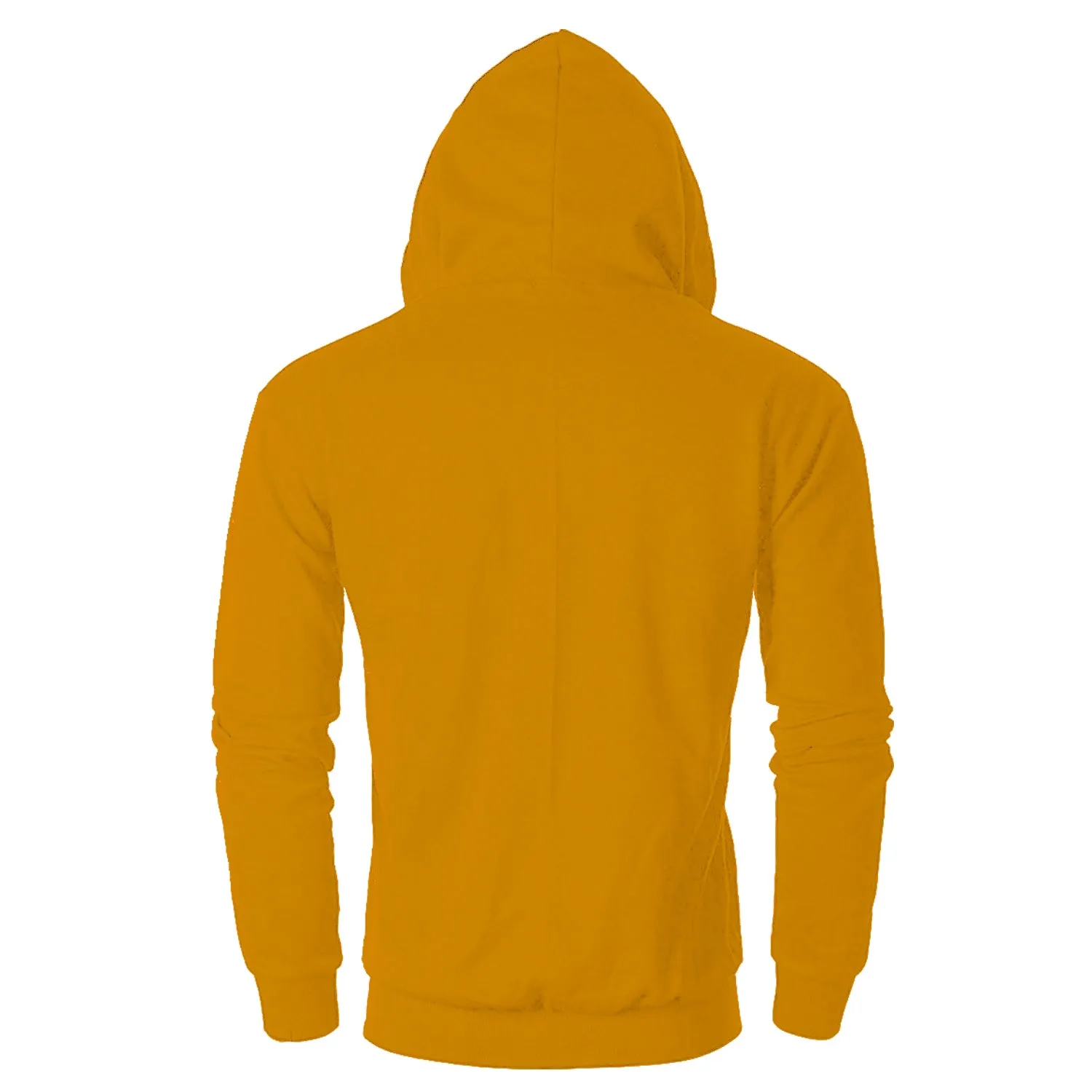 Regular Fit Solid Men's Yellow Zipper Jacket Sweatshirt Hoodies By LazyChunks