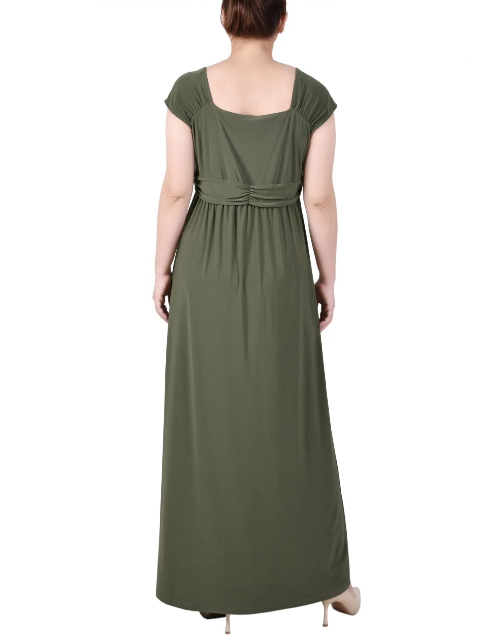 Ruched Empire-Waist Maxi Dress - Petite