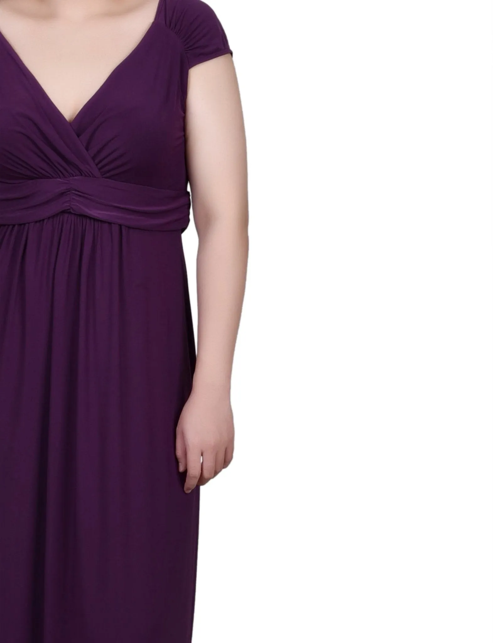 Ruched Empire-Waist Maxi Dress