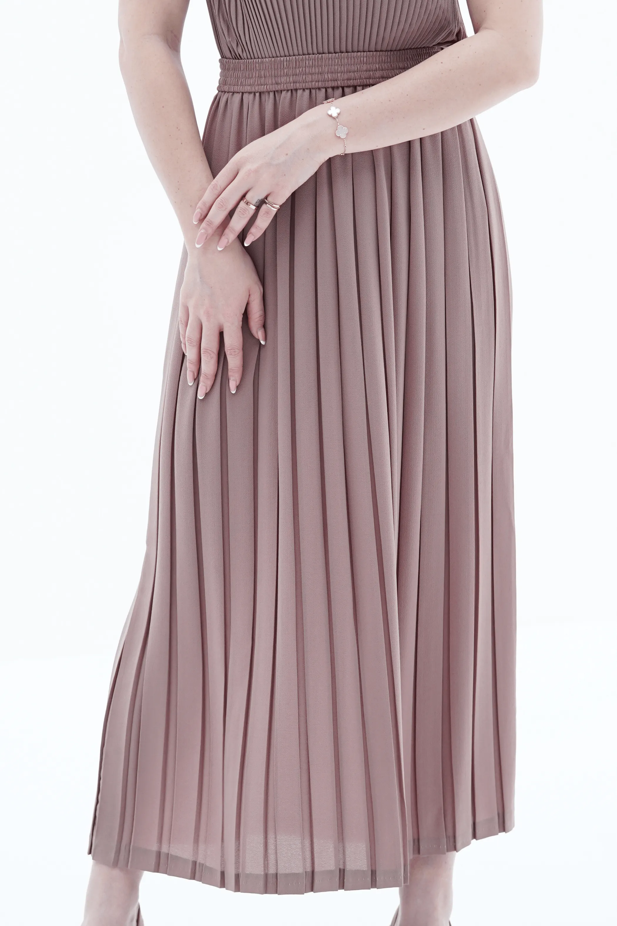 Sadie A-Line Skirt With Small Box Pleats