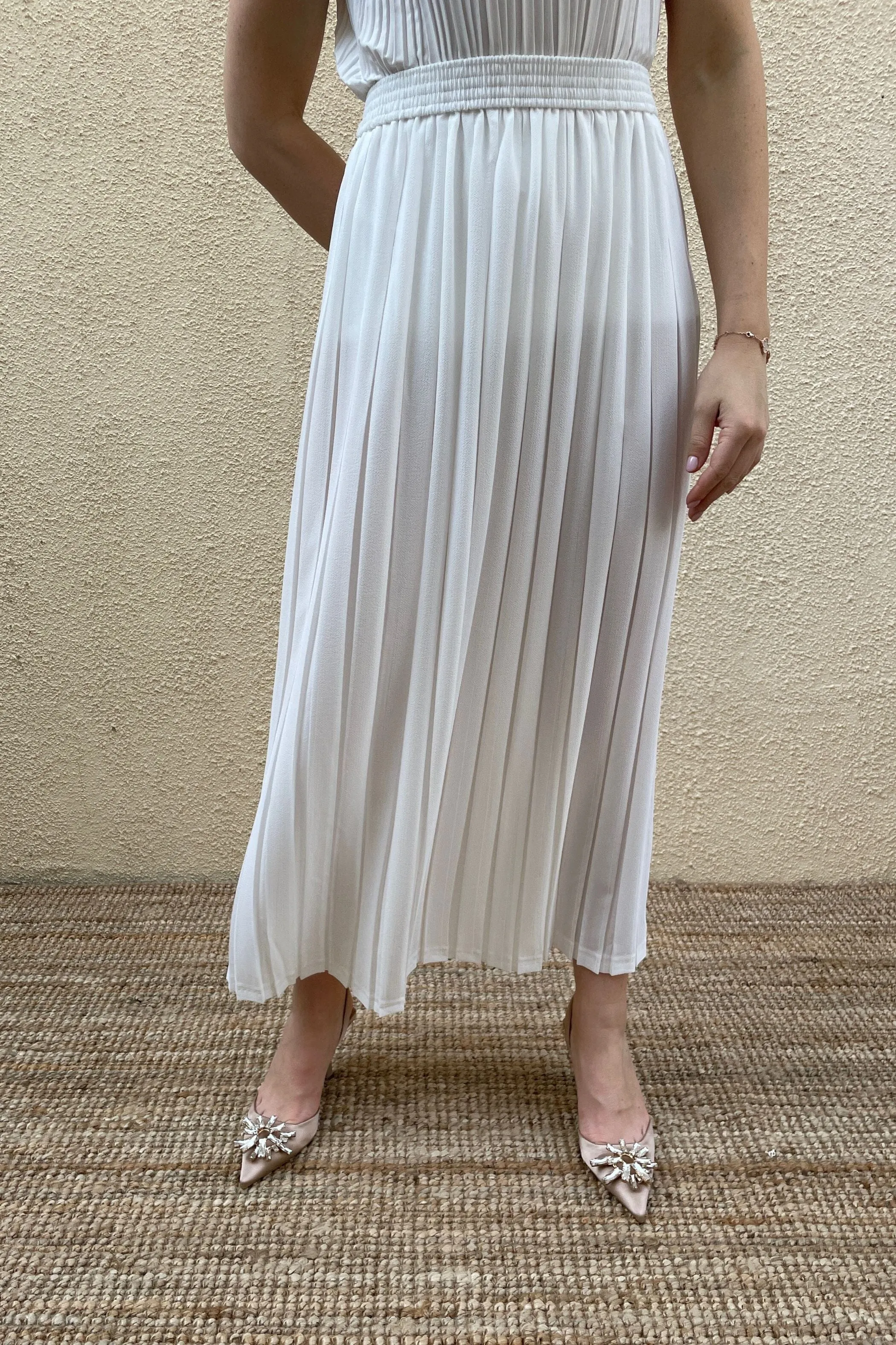 Sadie A-Line Skirt With Small Box Pleats