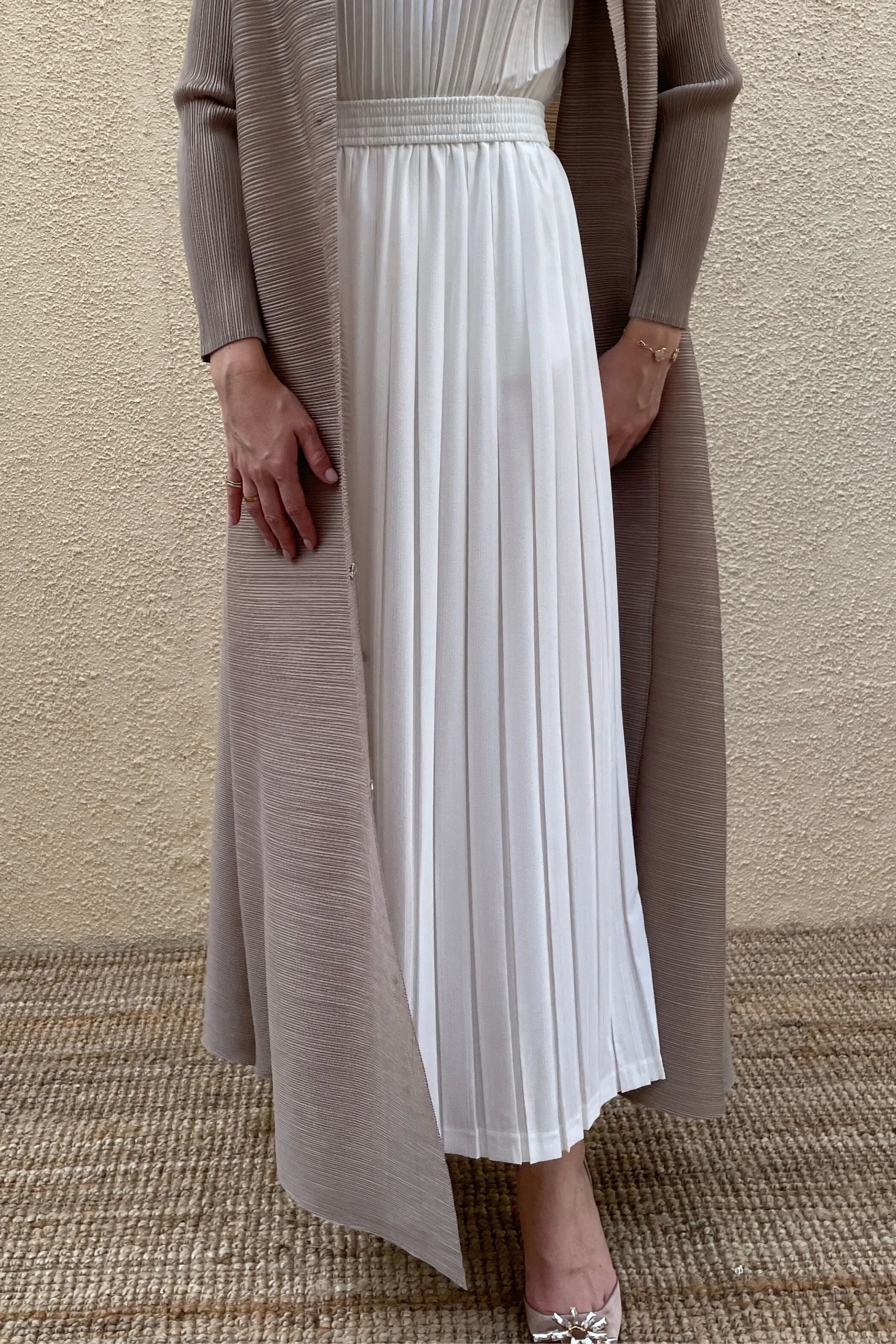 Sadie A-Line Skirt With Small Box Pleats