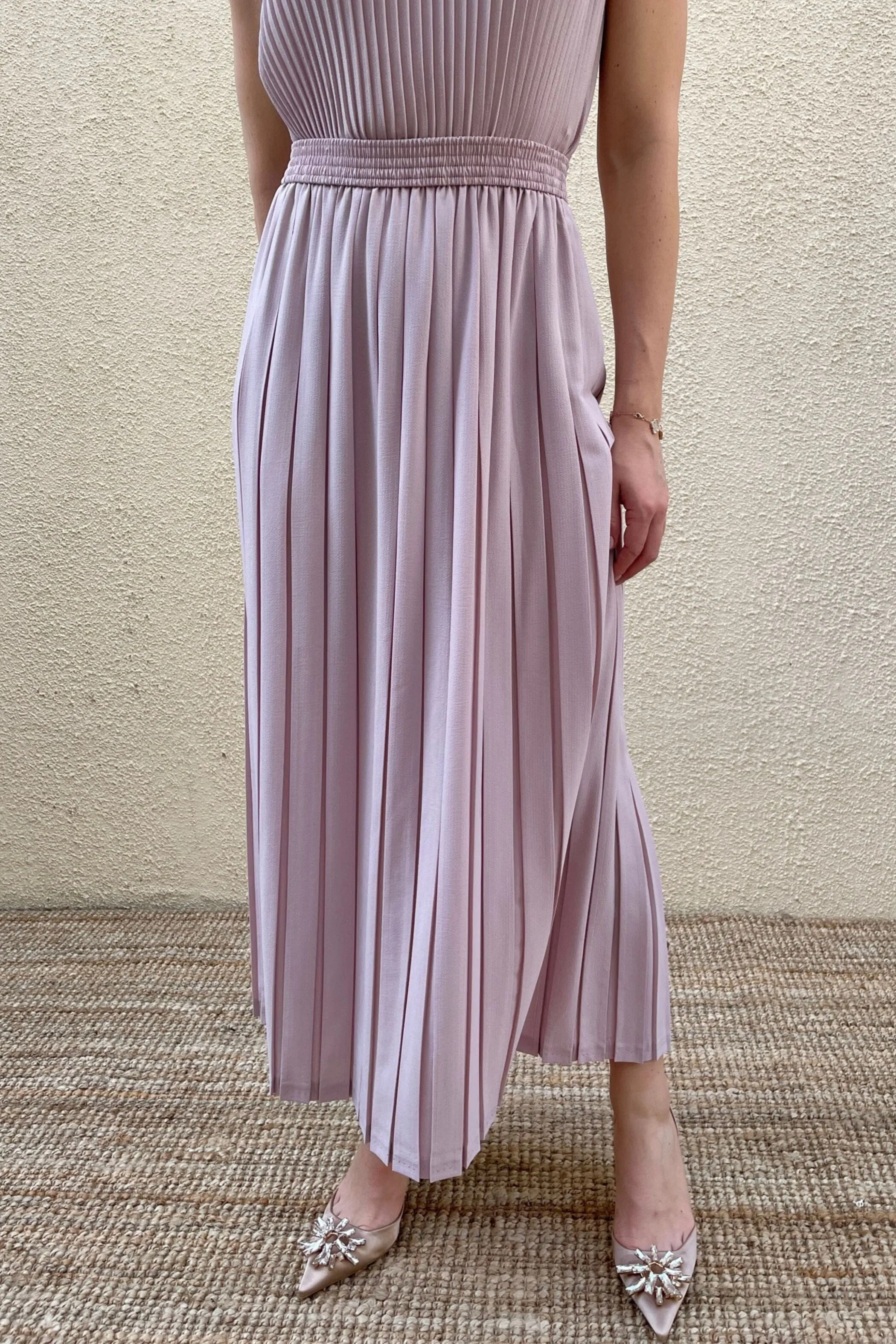 Sadie A-Line Skirt With Small Box Pleats
