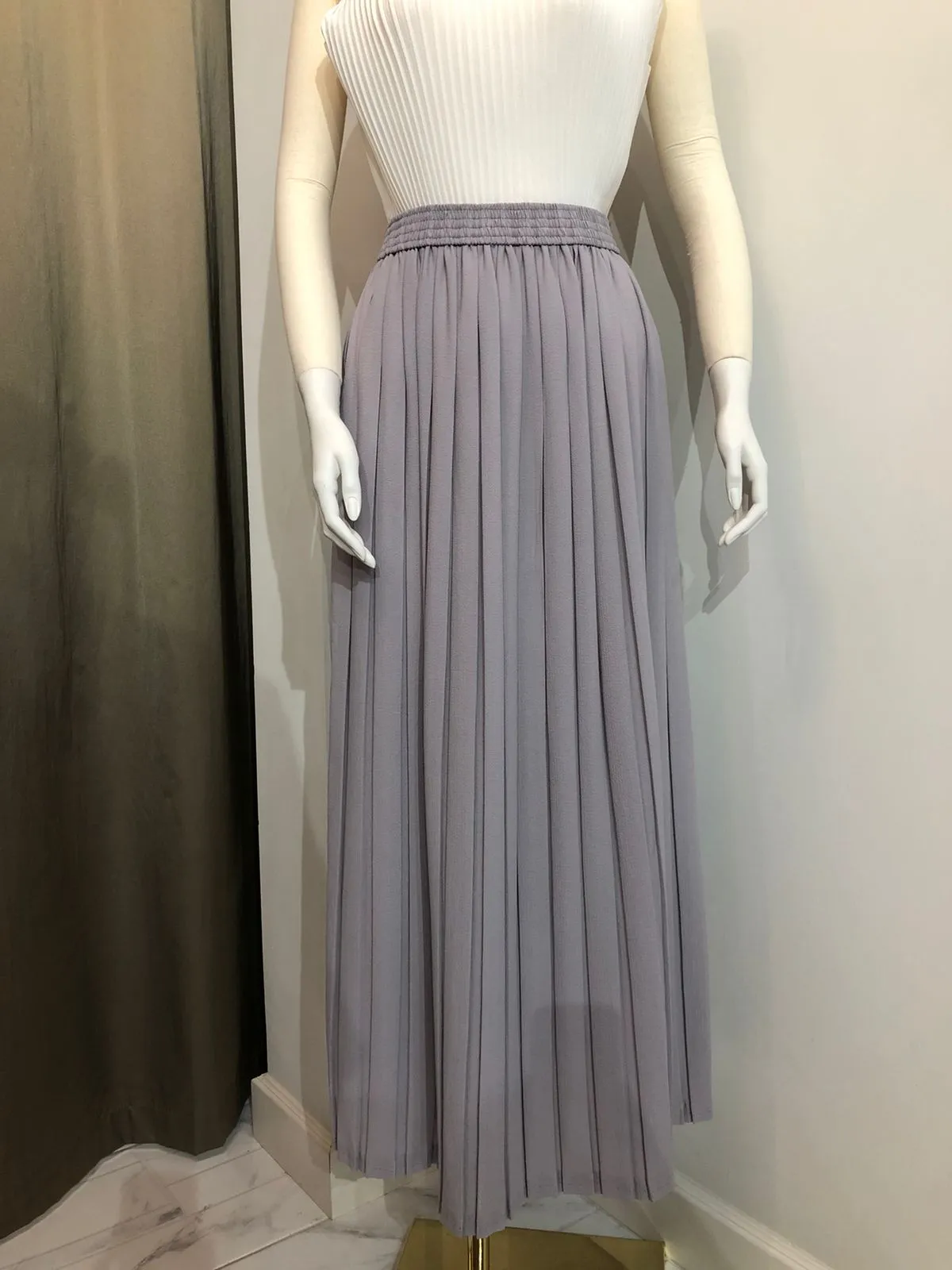 Sadie A-Line Skirt With Small Box Pleats