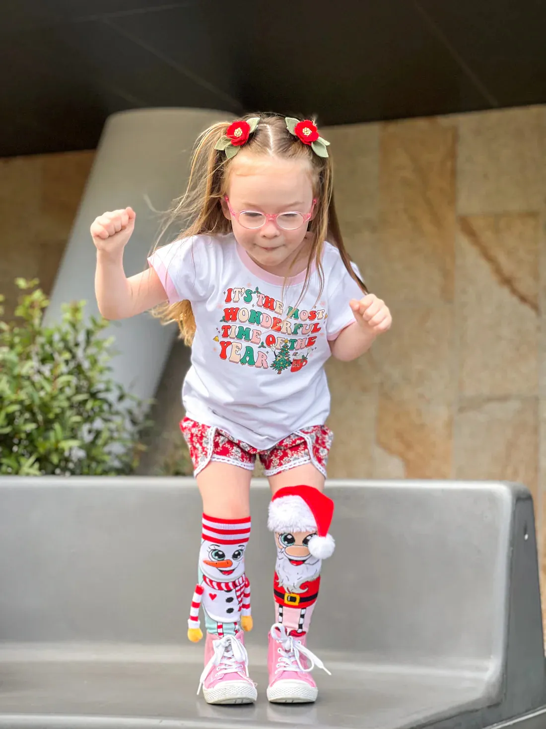 Santa and Snowman Knee High Christmas Socks