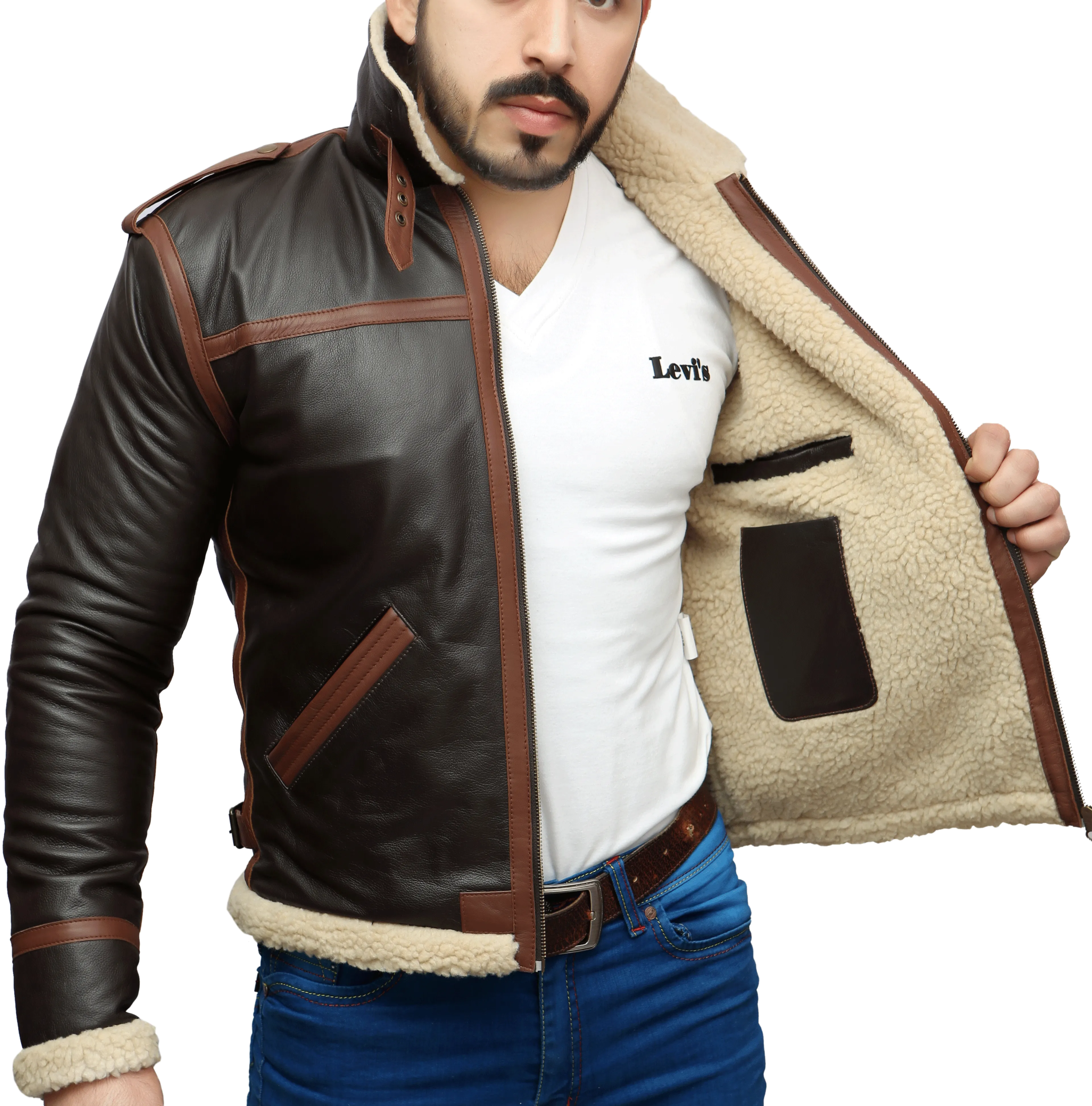 Shearling Brown Leather Jacket