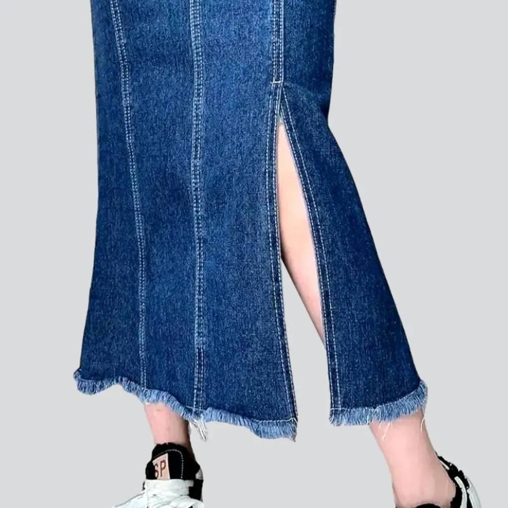 Street slit women's denim skirt