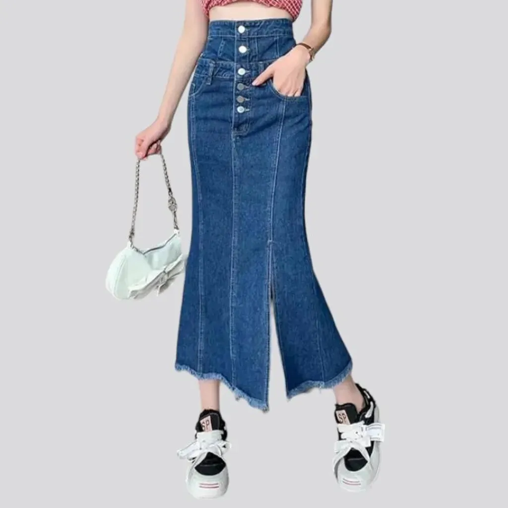 Street slit women's denim skirt