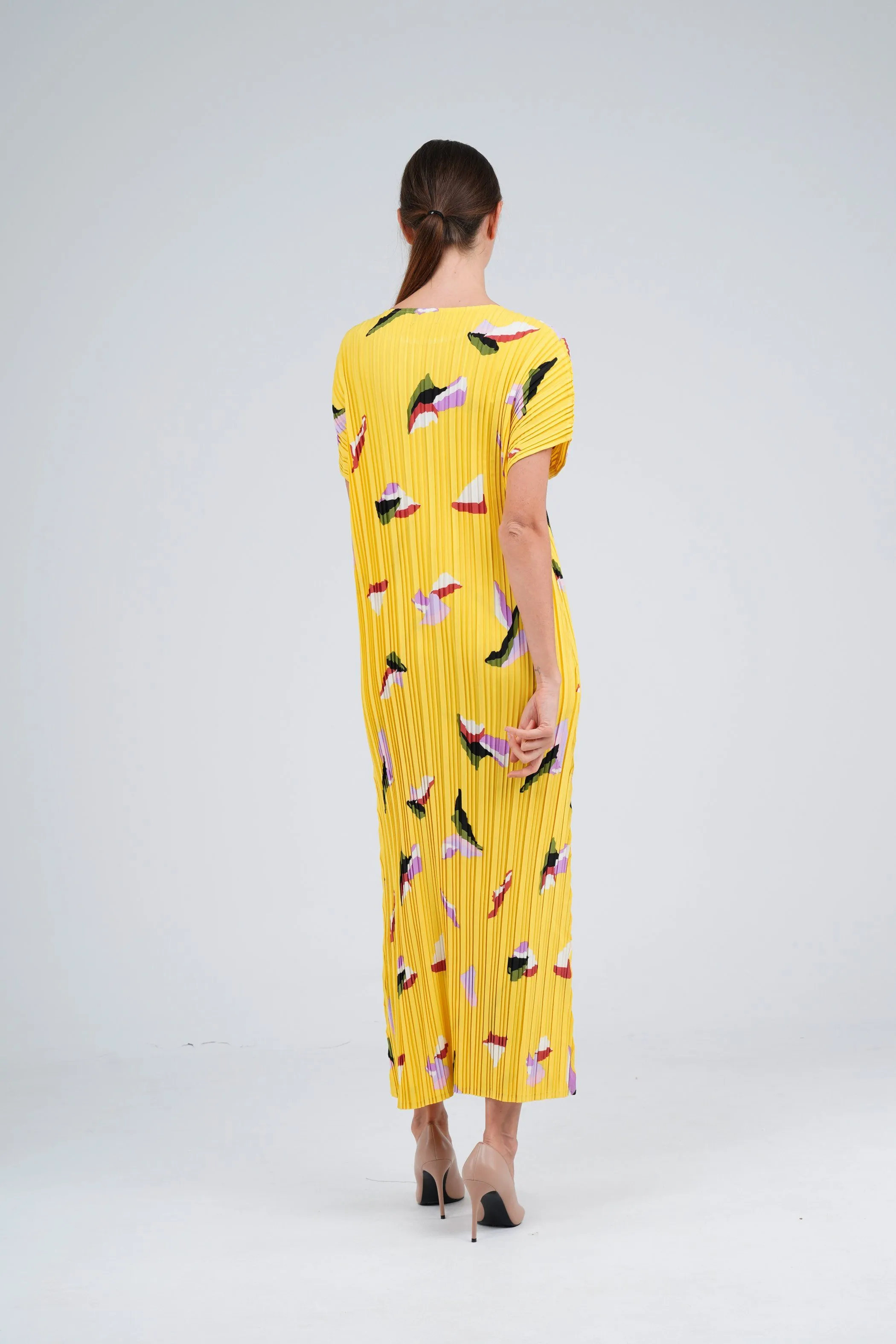 [Summer]Doreen Pleated Cap Sleeve Floral Dress