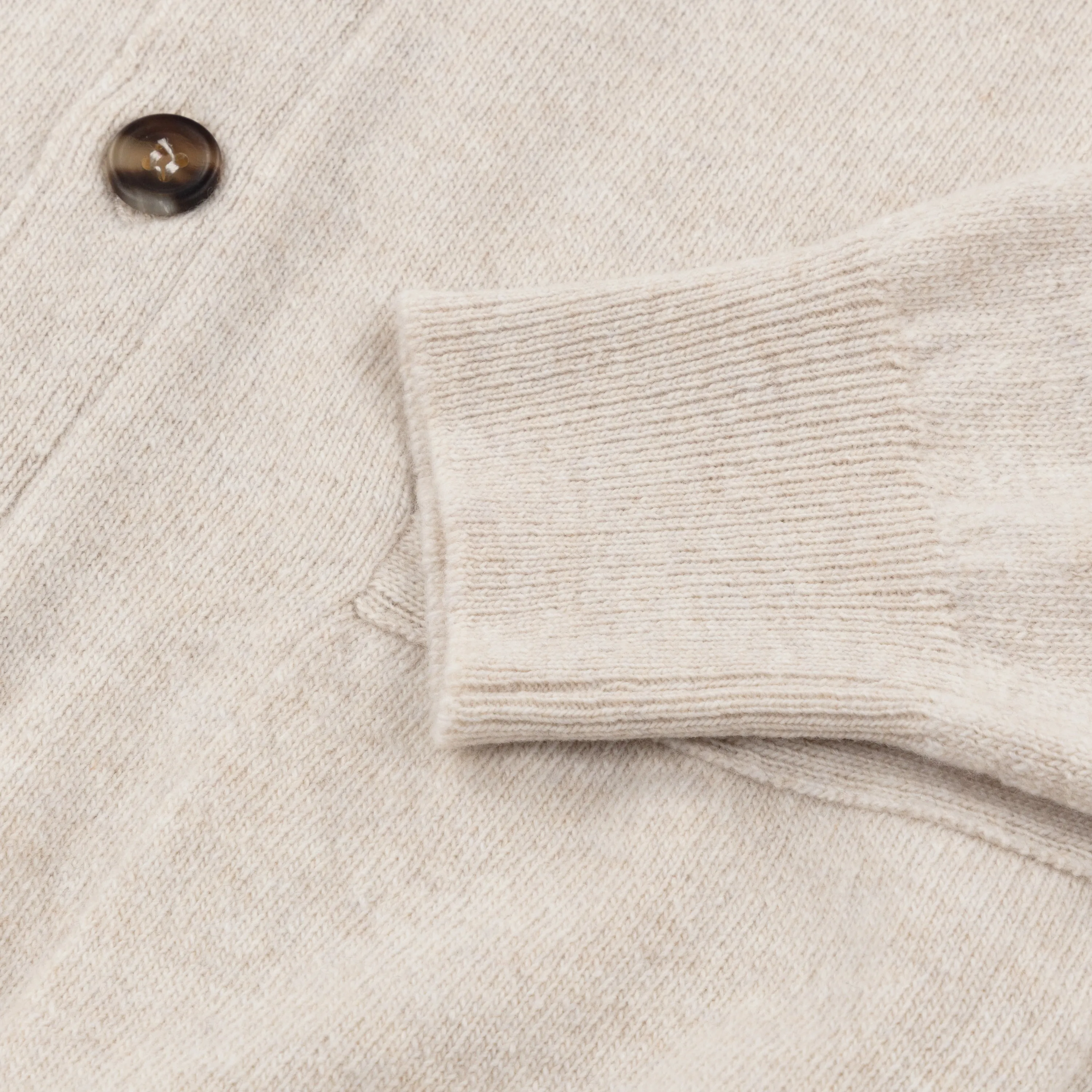 Superfine lambswool tennis cardigan in oatmeal