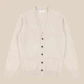 Superfine lambswool tennis cardigan in oatmeal