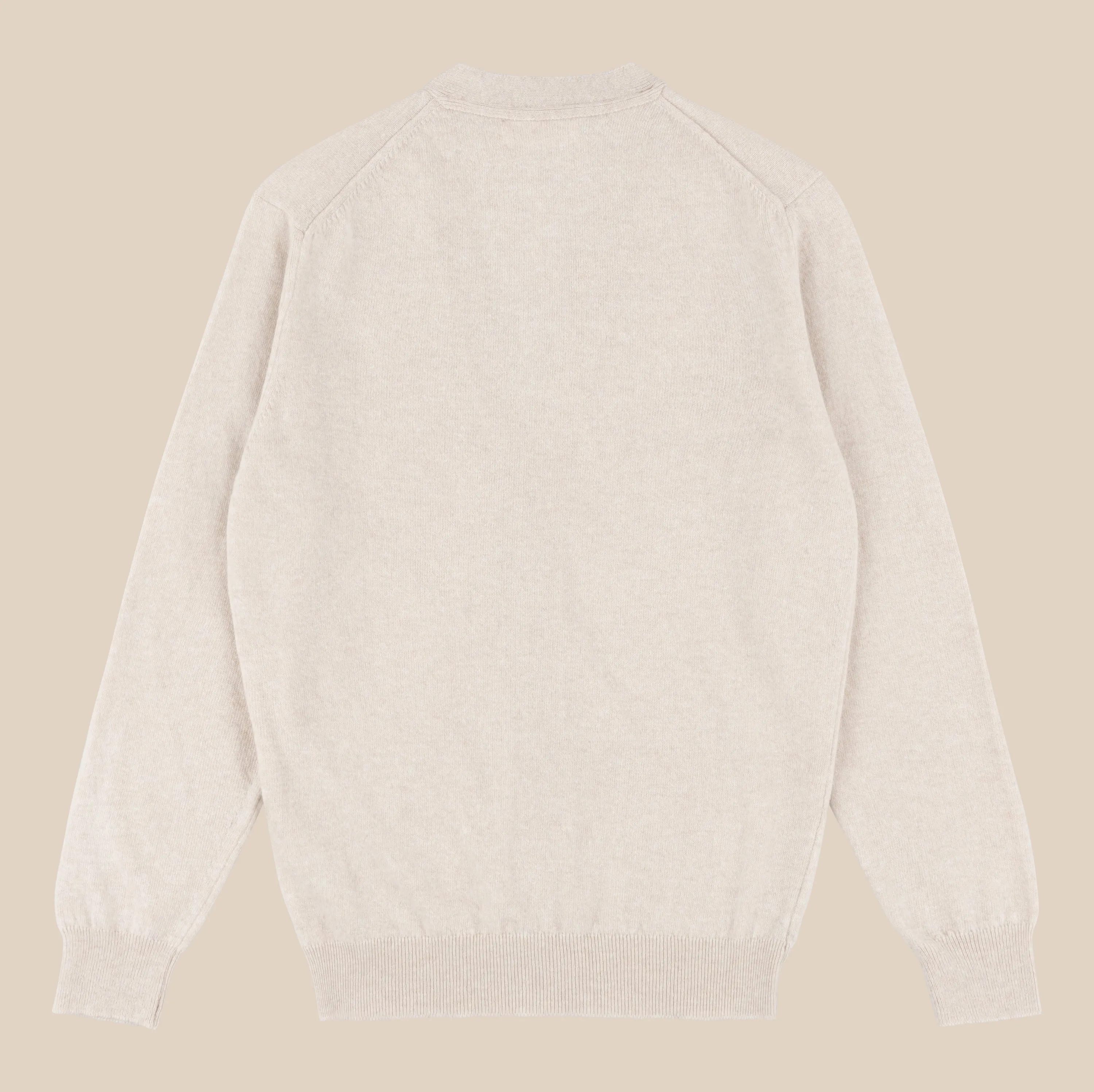 Superfine lambswool tennis cardigan in oatmeal