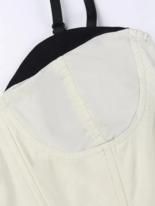 TEEK - White Contrasting Edge Camisole Top
