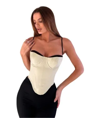 TEEK - White Contrasting Edge Camisole Top