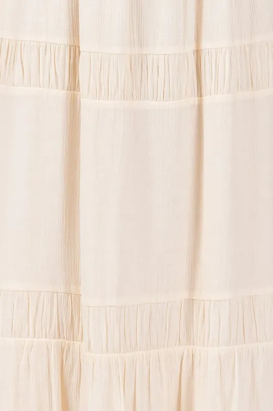 Tiered Silhouette Maxi Skirt in Cream 0486