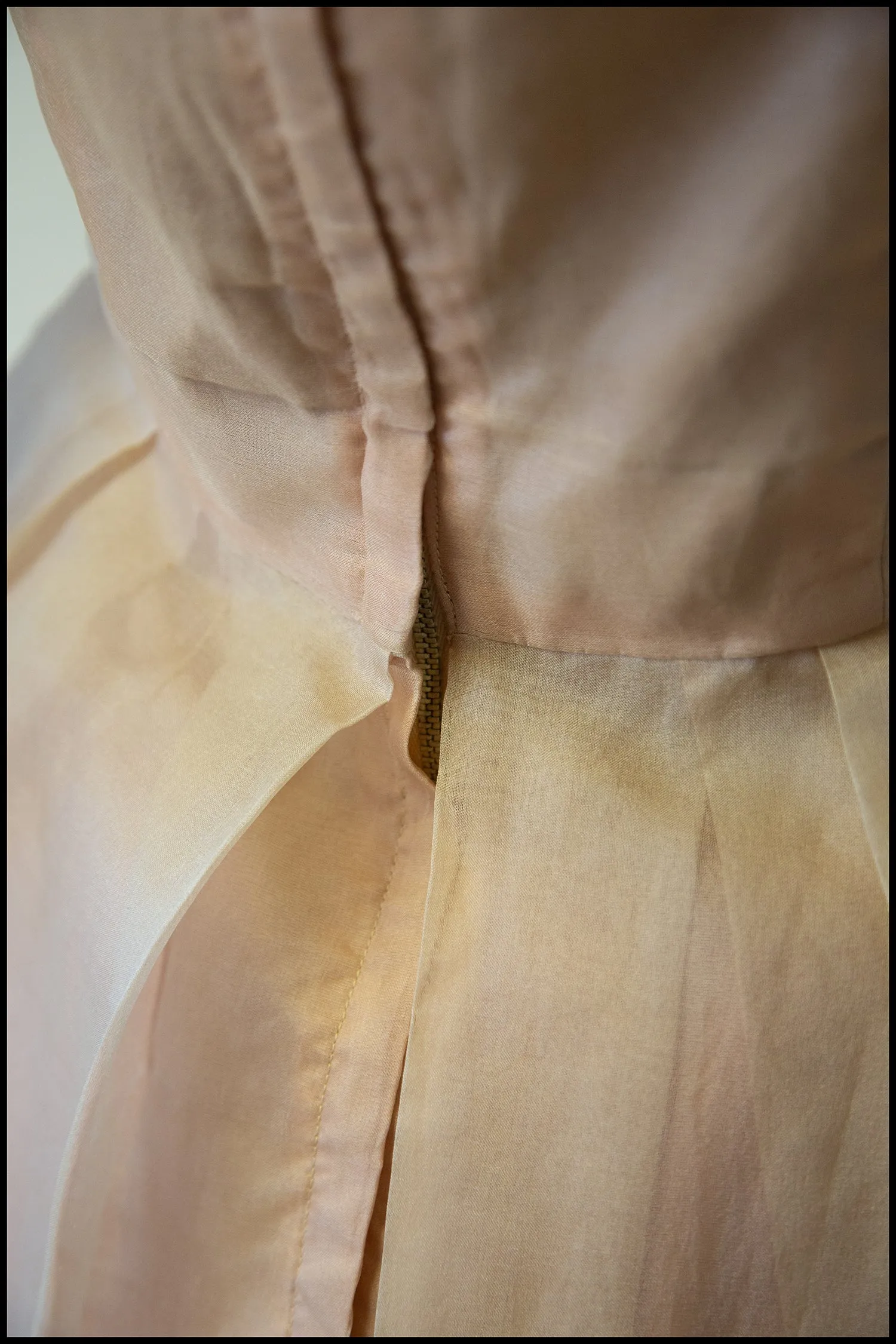Vintage 1950s Blush Silk Organdie Dress
