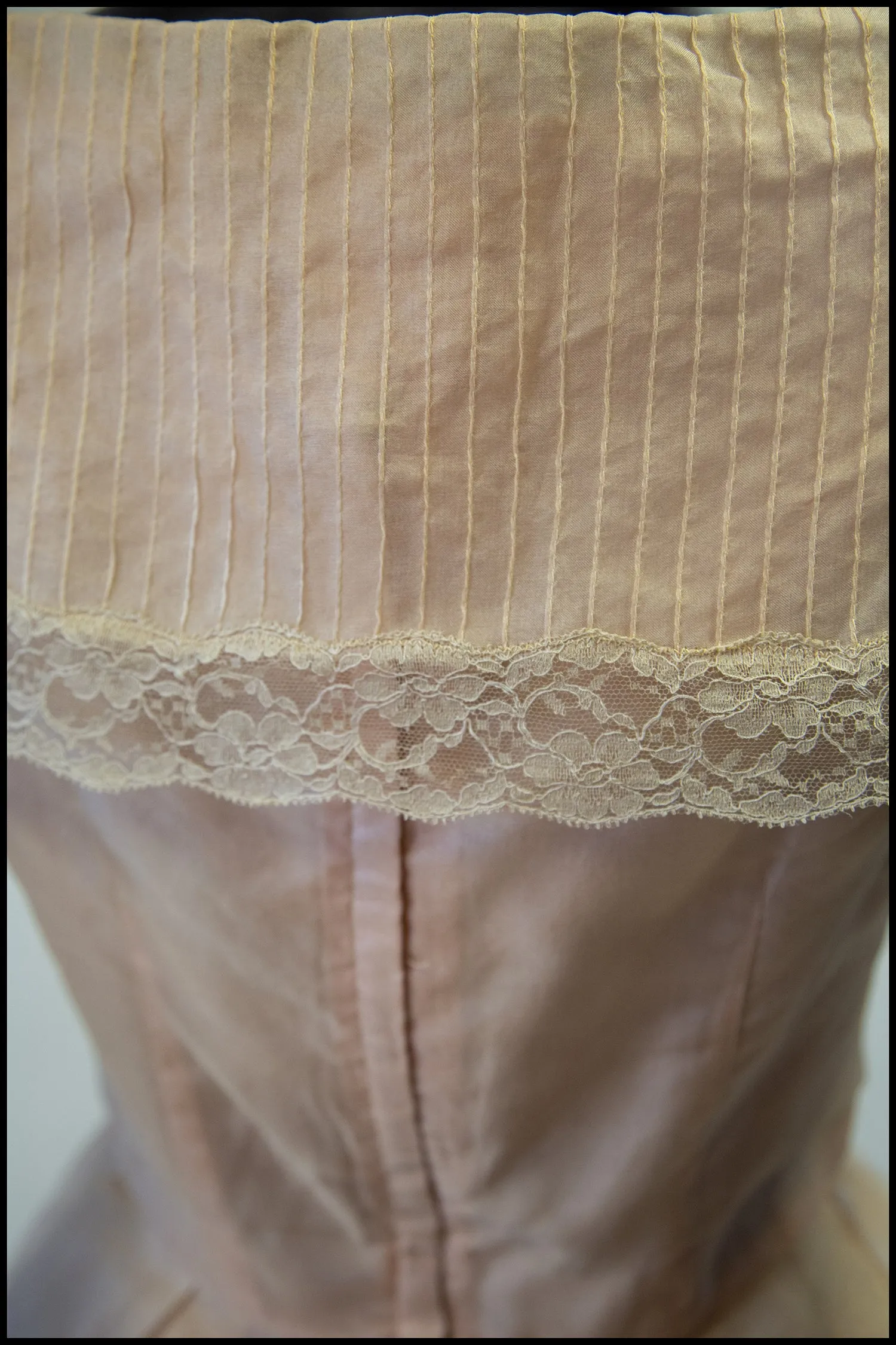 Vintage 1950s Blush Silk Organdie Dress