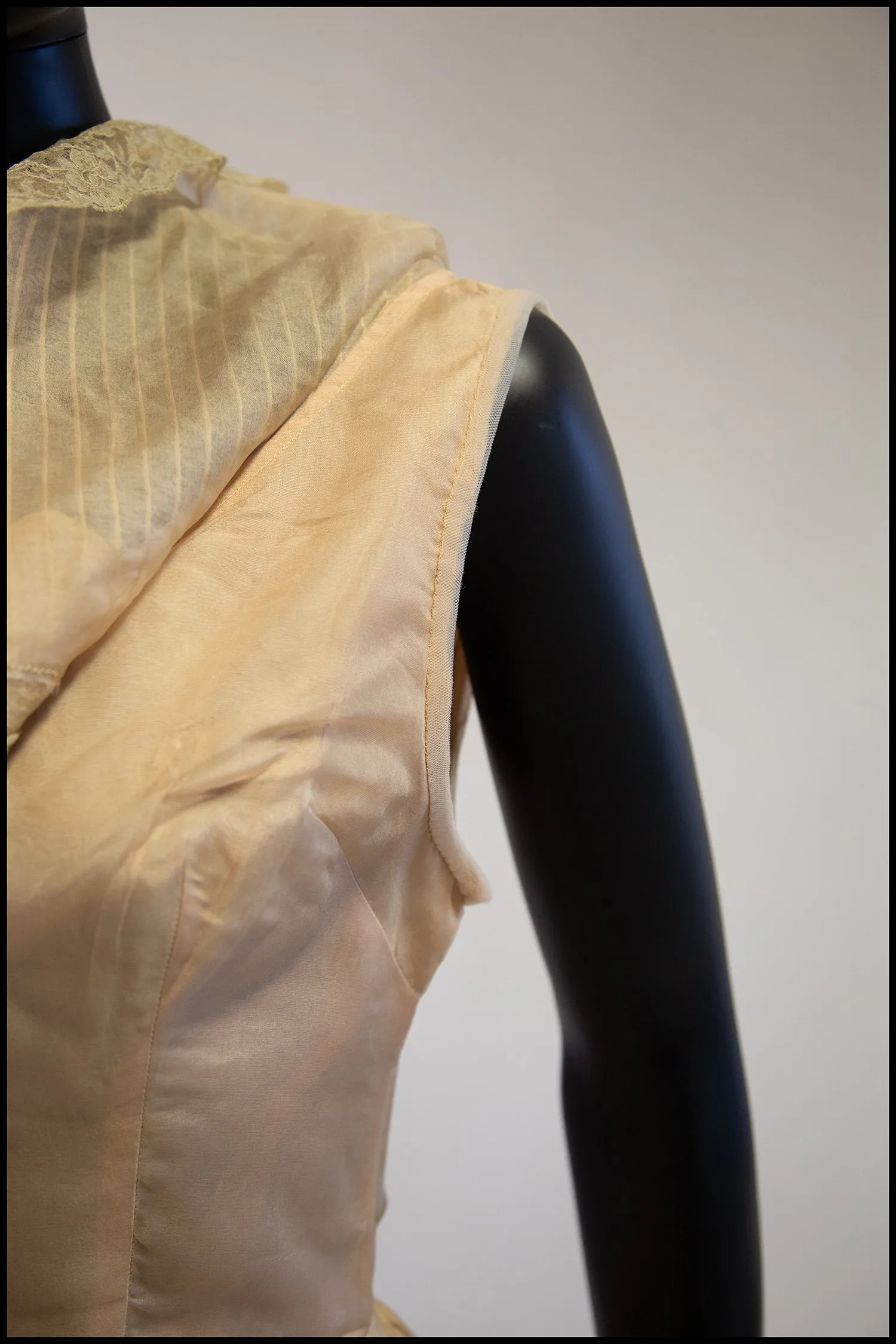 Vintage 1950s Blush Silk Organdie Dress