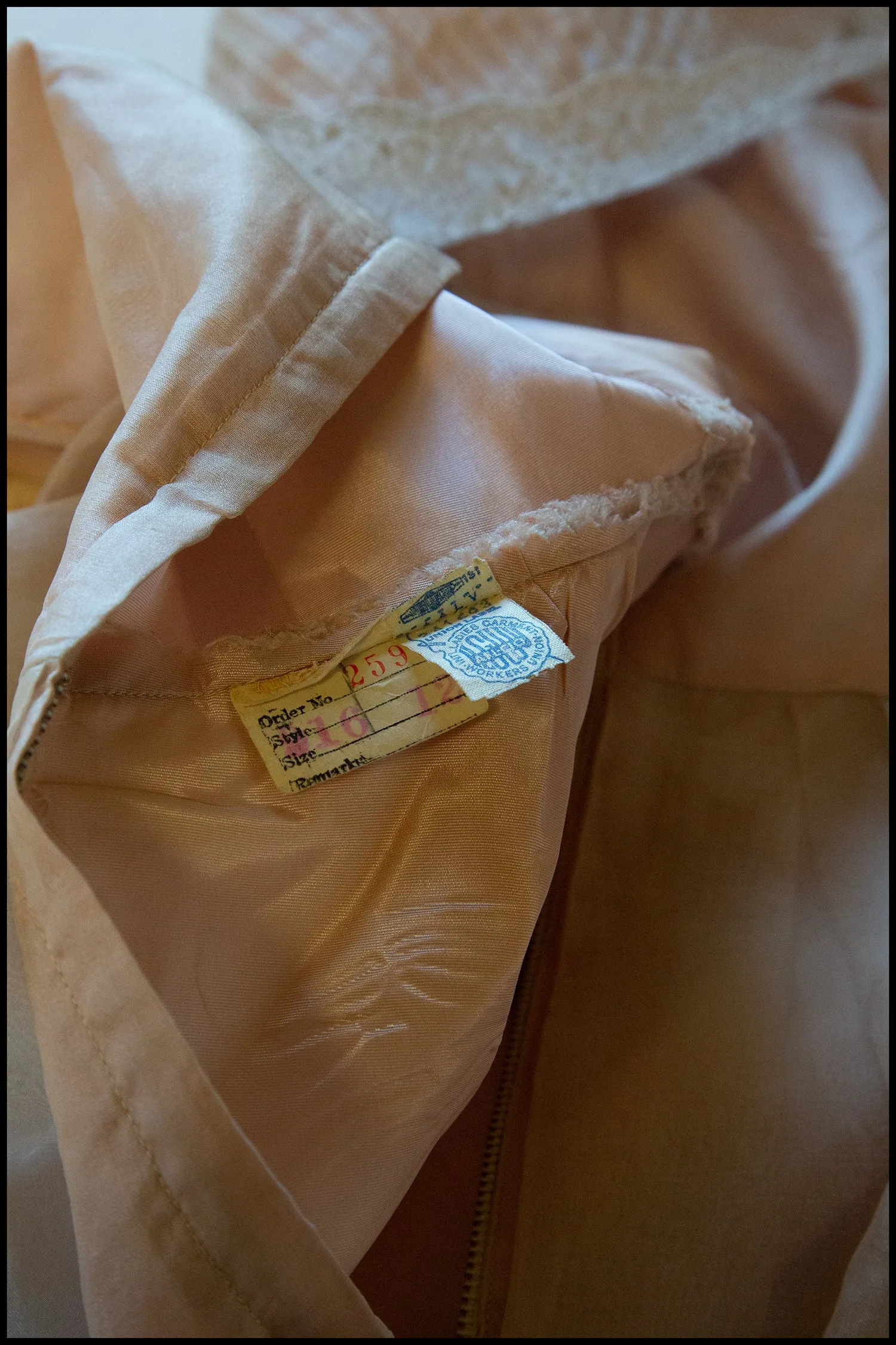 Vintage 1950s Blush Silk Organdie Dress