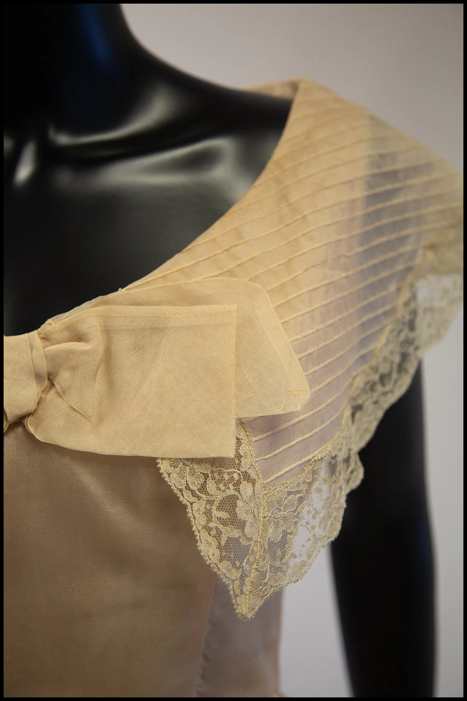Vintage 1950s Blush Silk Organdie Dress