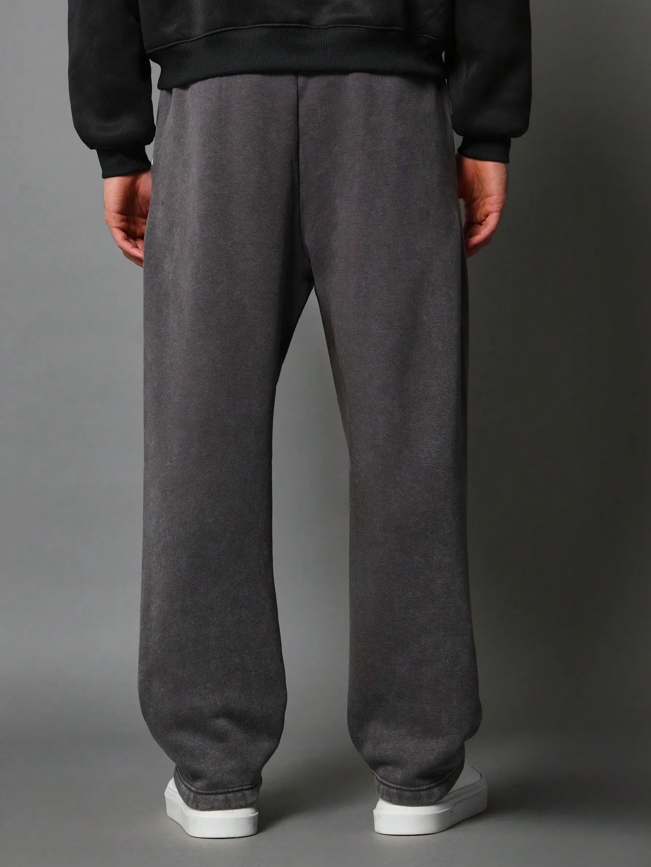 Washed Drop Crotch Sweatpants With Drawcords