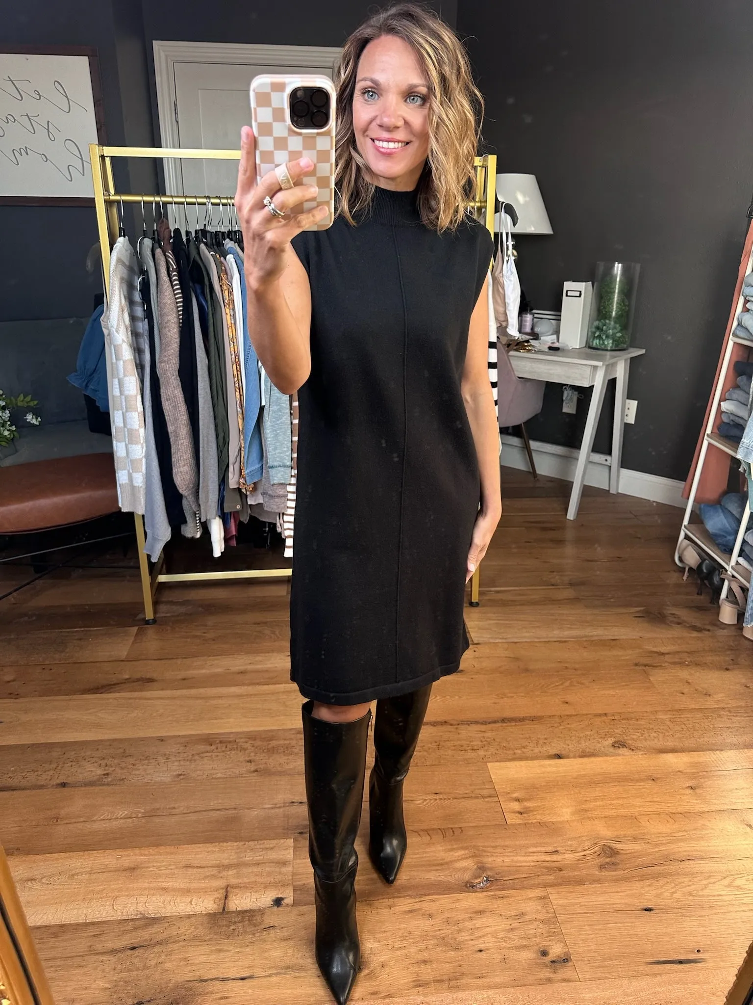 What's Not To Love Mock-Neck Sleeveless Knit Dress - Multiple Options