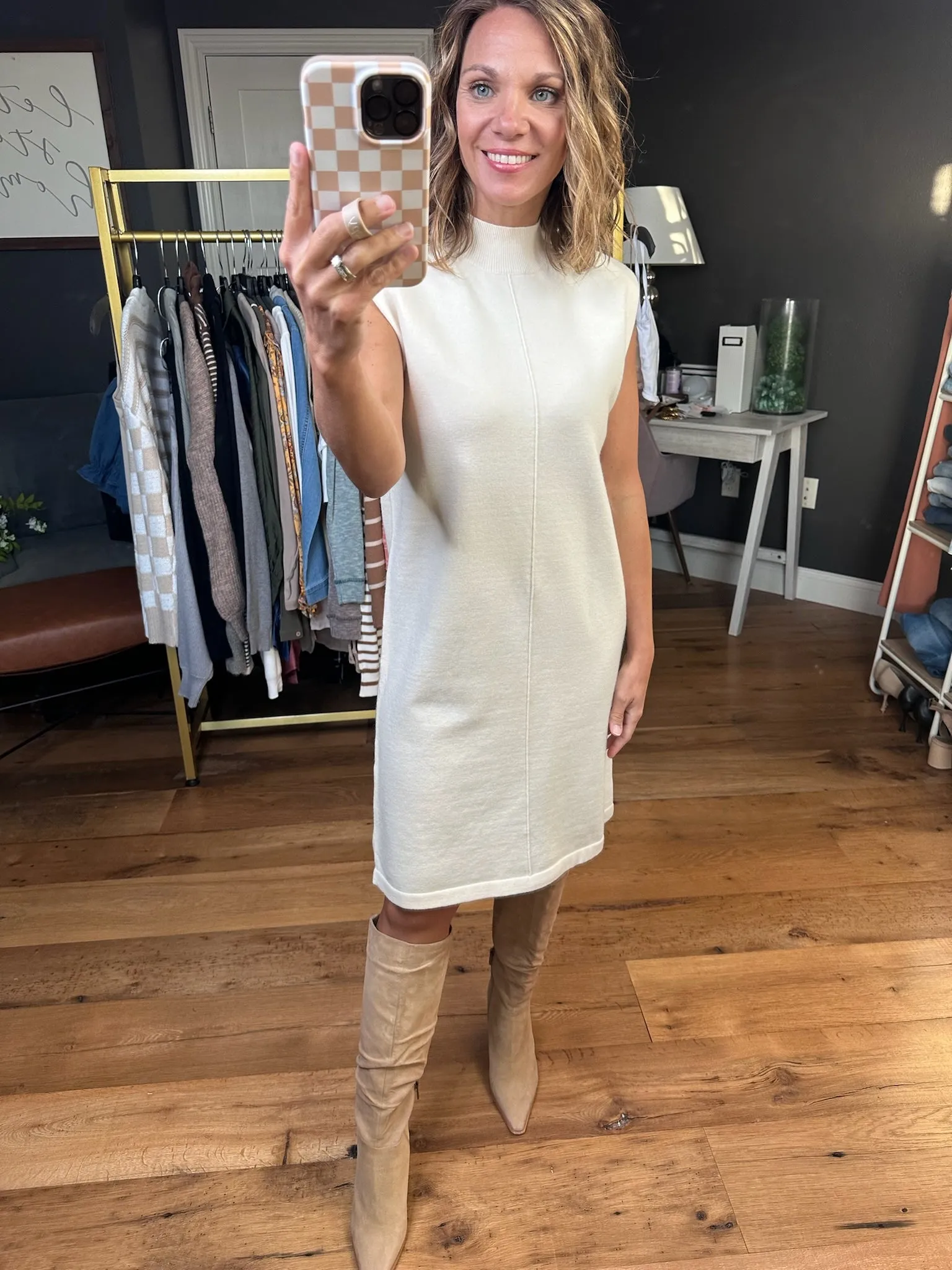 What's Not To Love Mock-Neck Sleeveless Knit Dress - Multiple Options