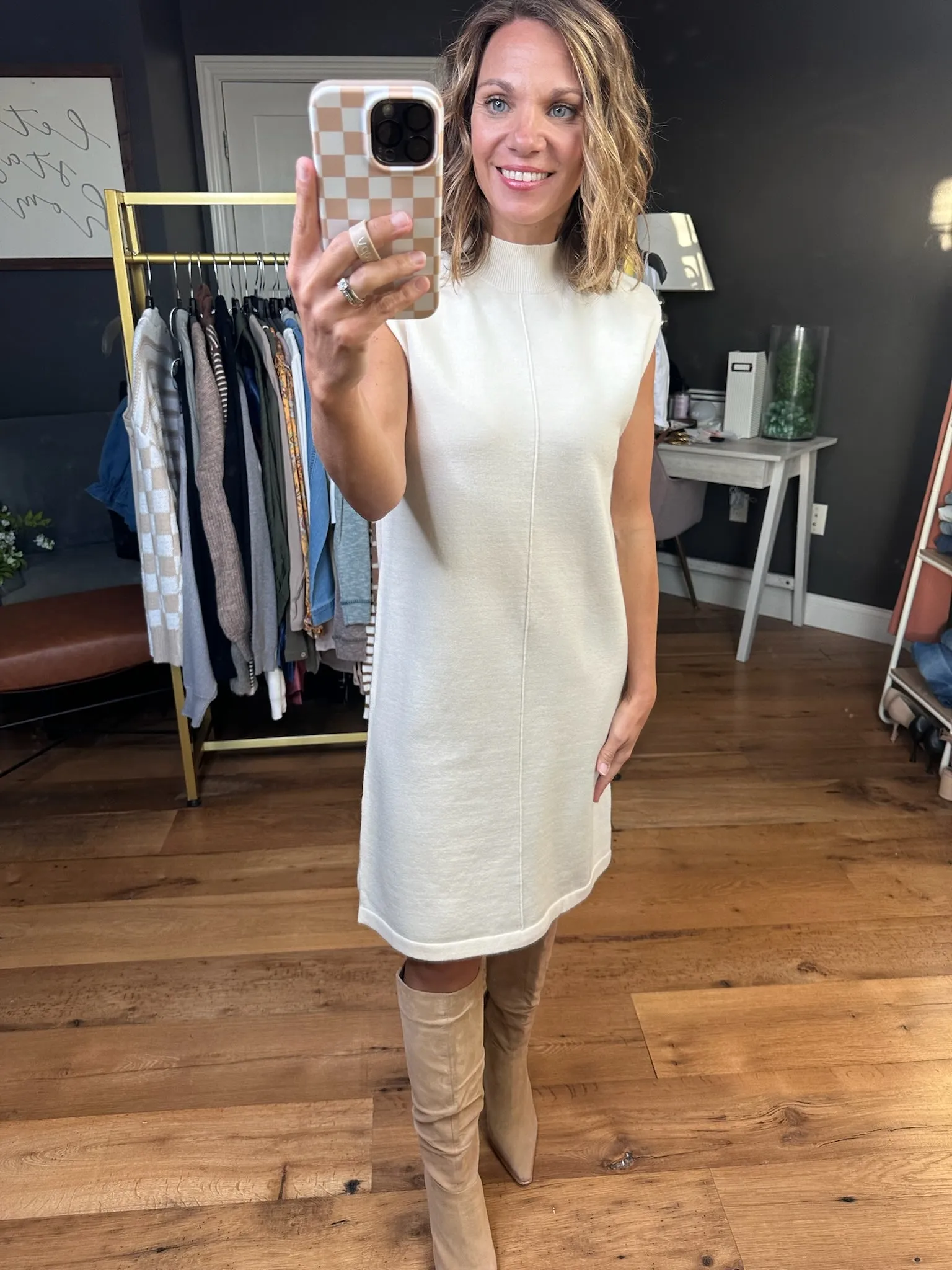 What's Not To Love Mock-Neck Sleeveless Knit Dress - Multiple Options