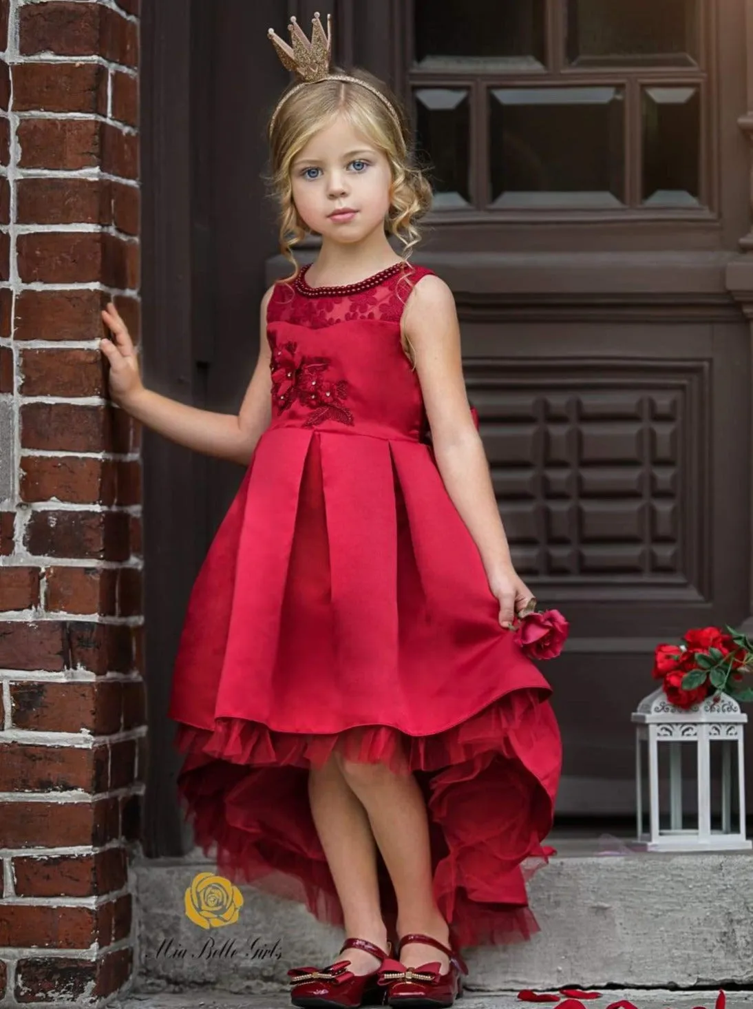 Winter Magic Satin Hi-Lo Holiday Dress