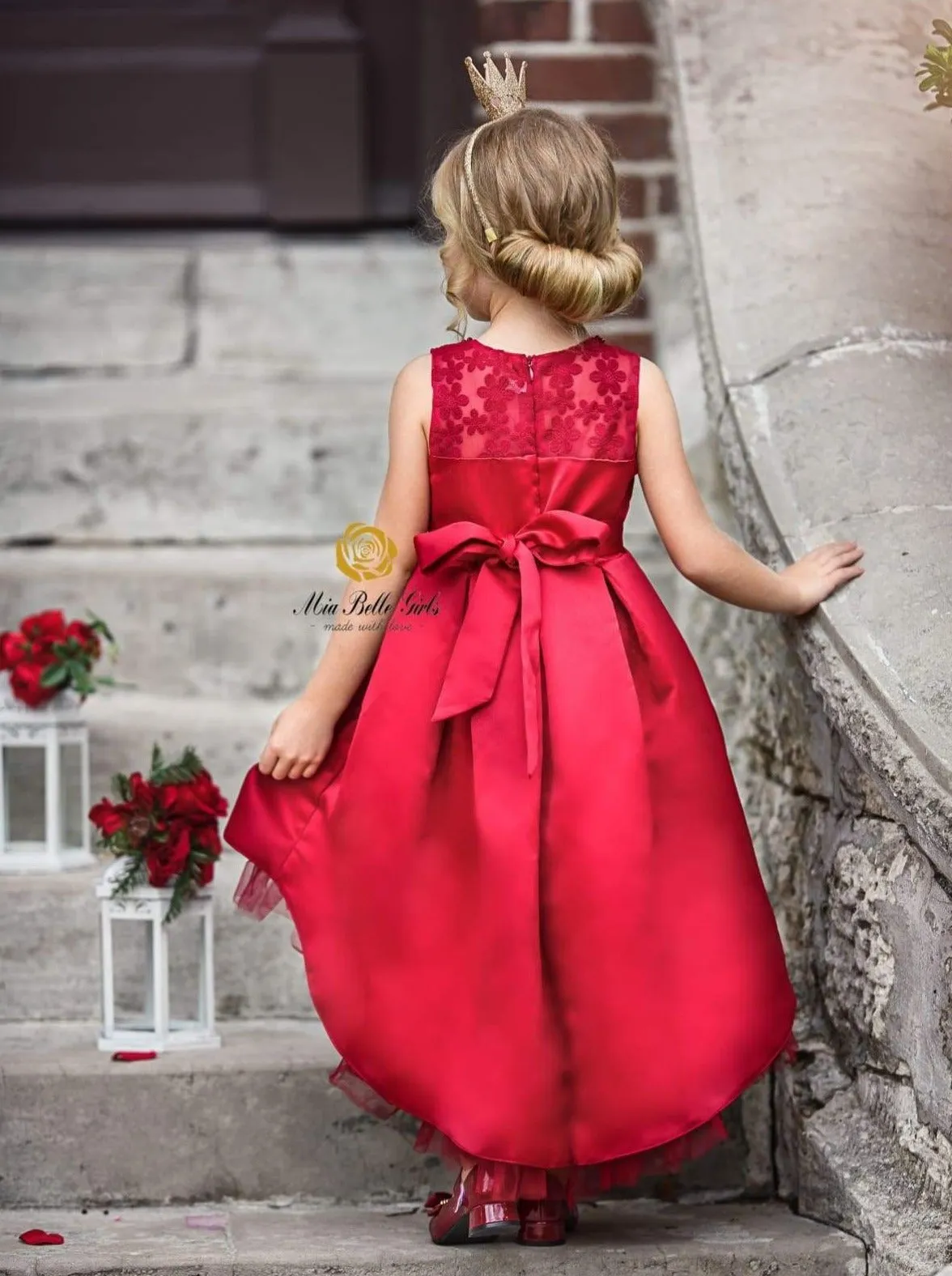 Winter Magic Satin Hi-Lo Holiday Dress