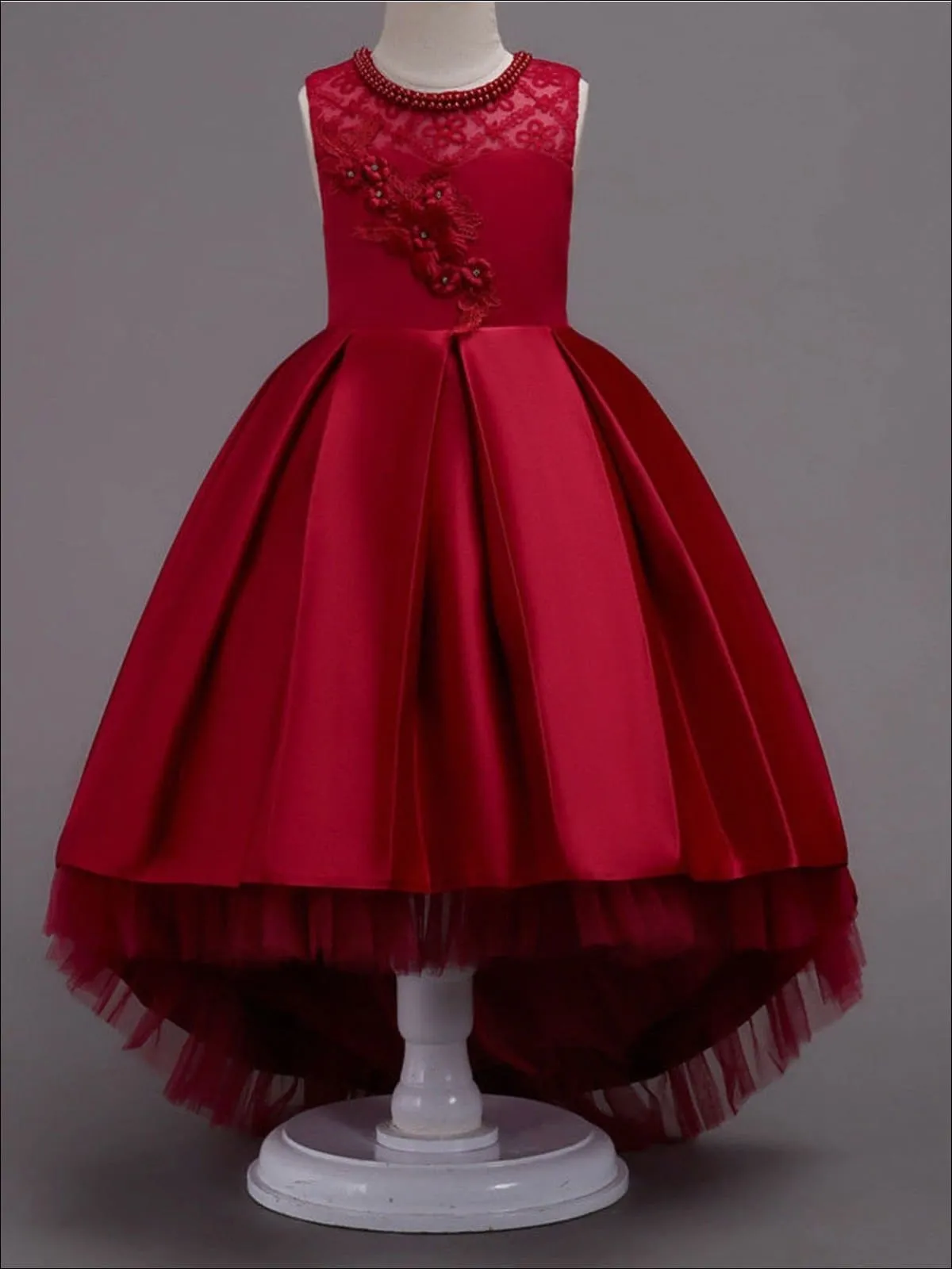 Winter Magic Satin Hi-Lo Holiday Dress