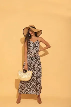 Zebra Print Maxi Dress