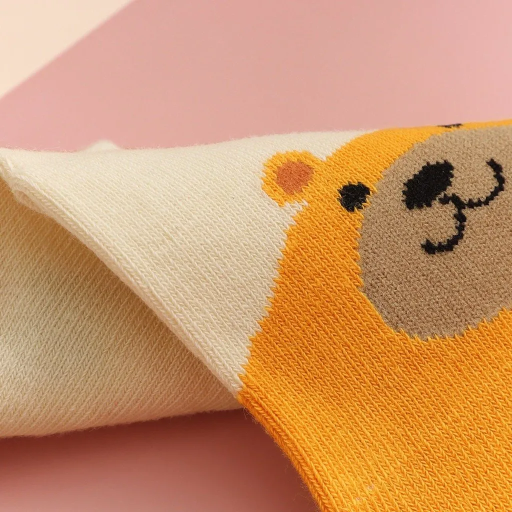 ZFSOCK 5 Finger Cute Bear Design Socks for Kids Boys, 5 Pairs