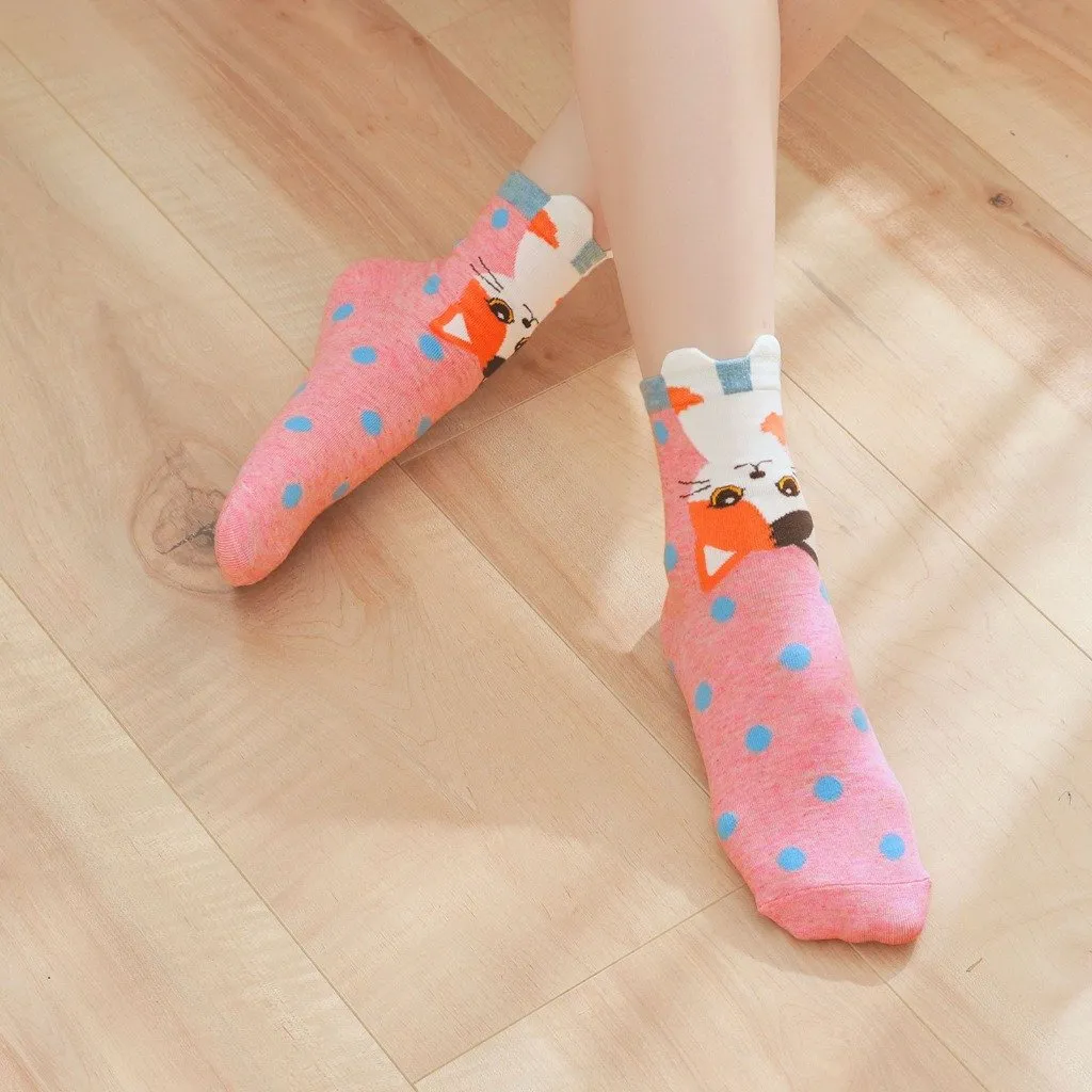 ZFSOCK Cute Cat Design Socks for Women Gift Ideas for Women, 5 Pairs