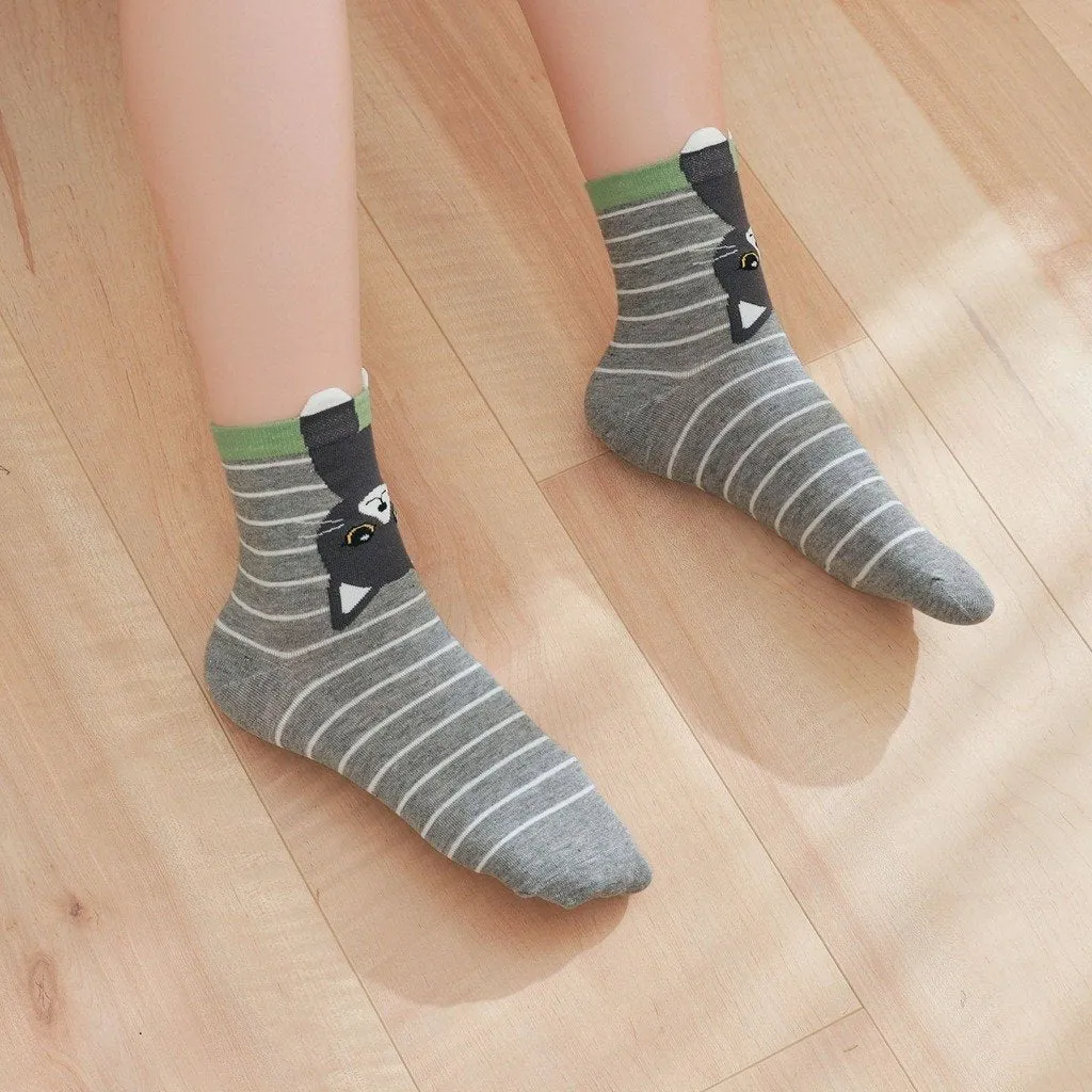 ZFSOCK Cute Cat Design Socks for Women Gift Ideas for Women, 5 Pairs
