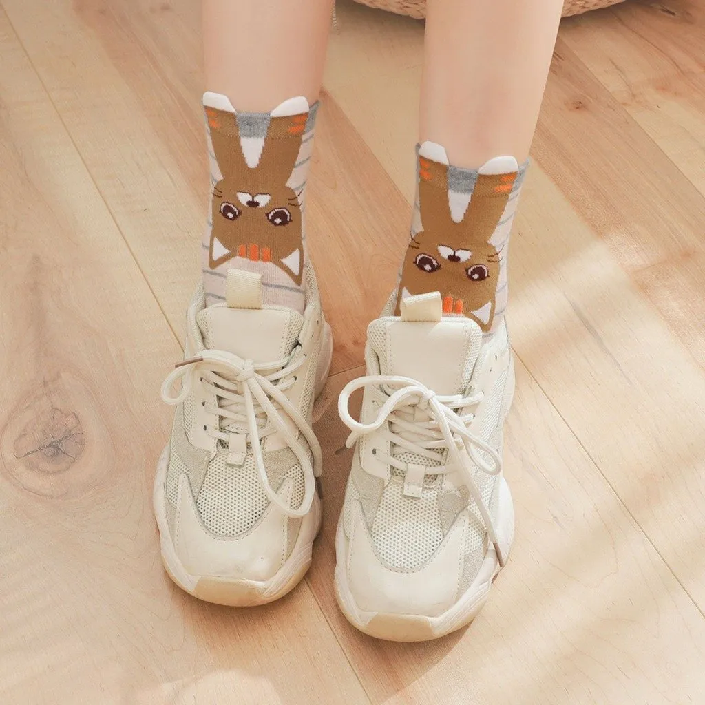 ZFSOCK Cute Cat Design Socks for Women Gift Ideas for Women, 5 Pairs