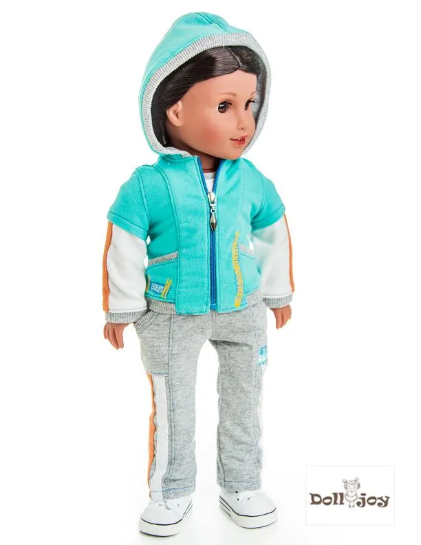 Zip Through Hoody 18" Doll Clothes Pattern